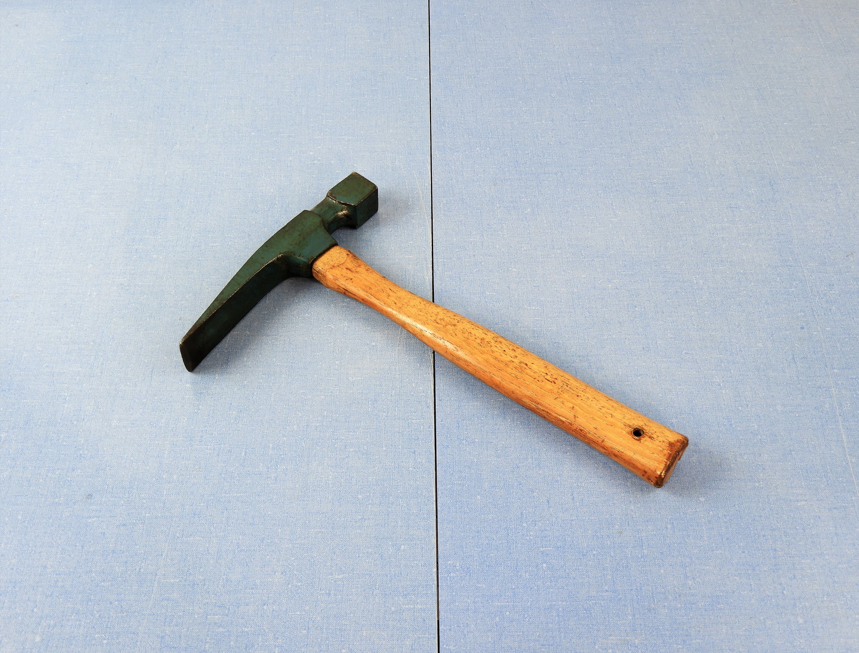 Vintage Vlchek Hammer, HL20 Masonry Tool, Blue Steel Head, Hardwood