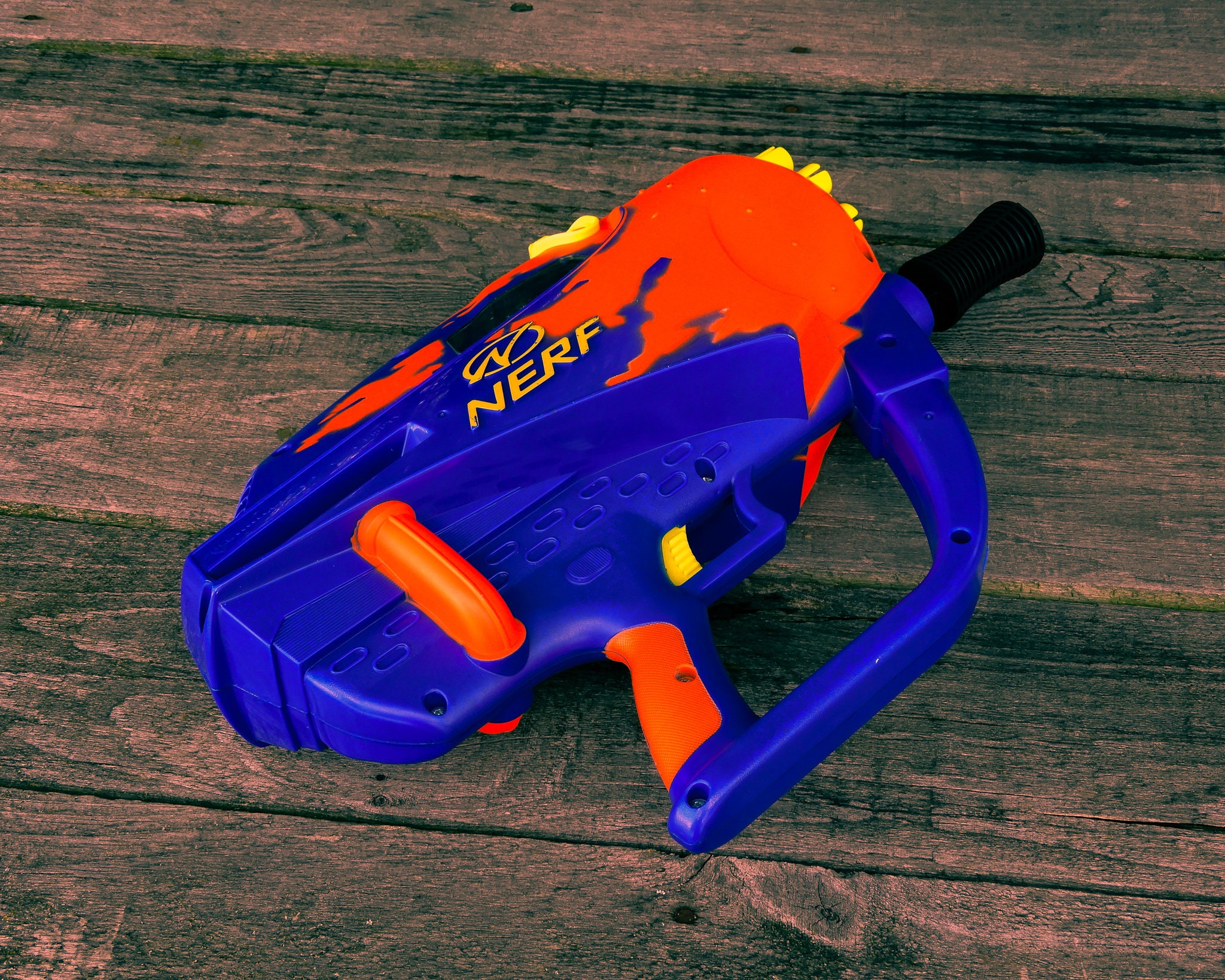 Vintage Nerf Gun, Airjet Power, 1999 Hasbro, 20 Round, Single Shot, Gatling Style, Kids Toy