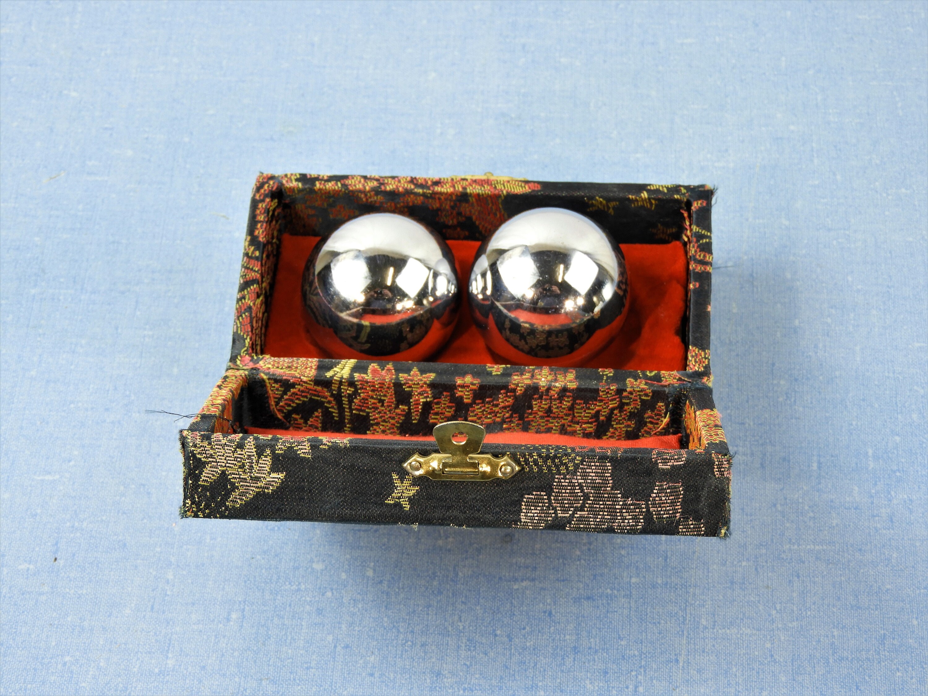 Vintage Baoding Balls, Chinese Health, Metal Chime Spheres, Sound