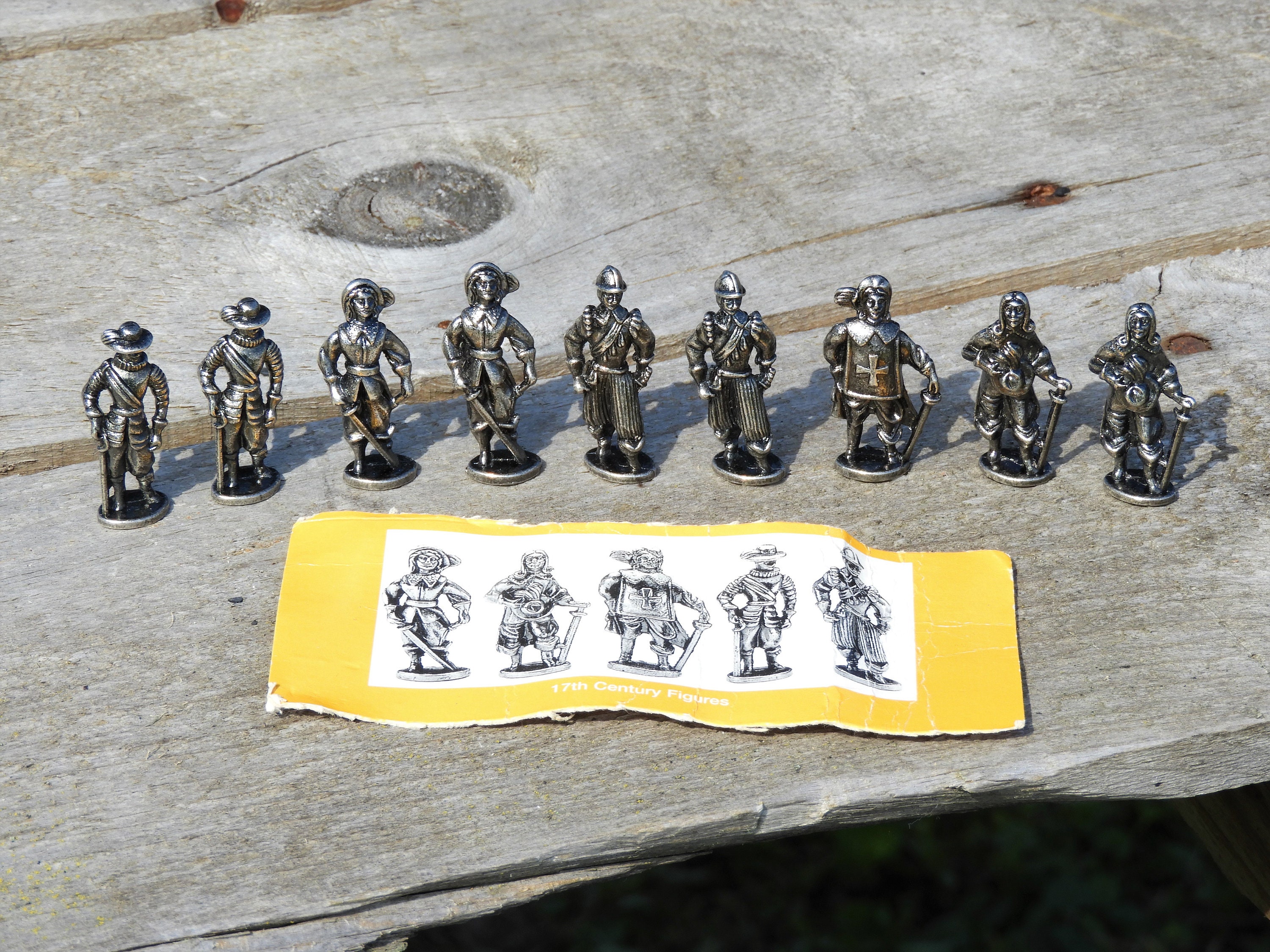 Vintage Pewter Figures (9), Spanish Westair Miniatures, Tiny 17th