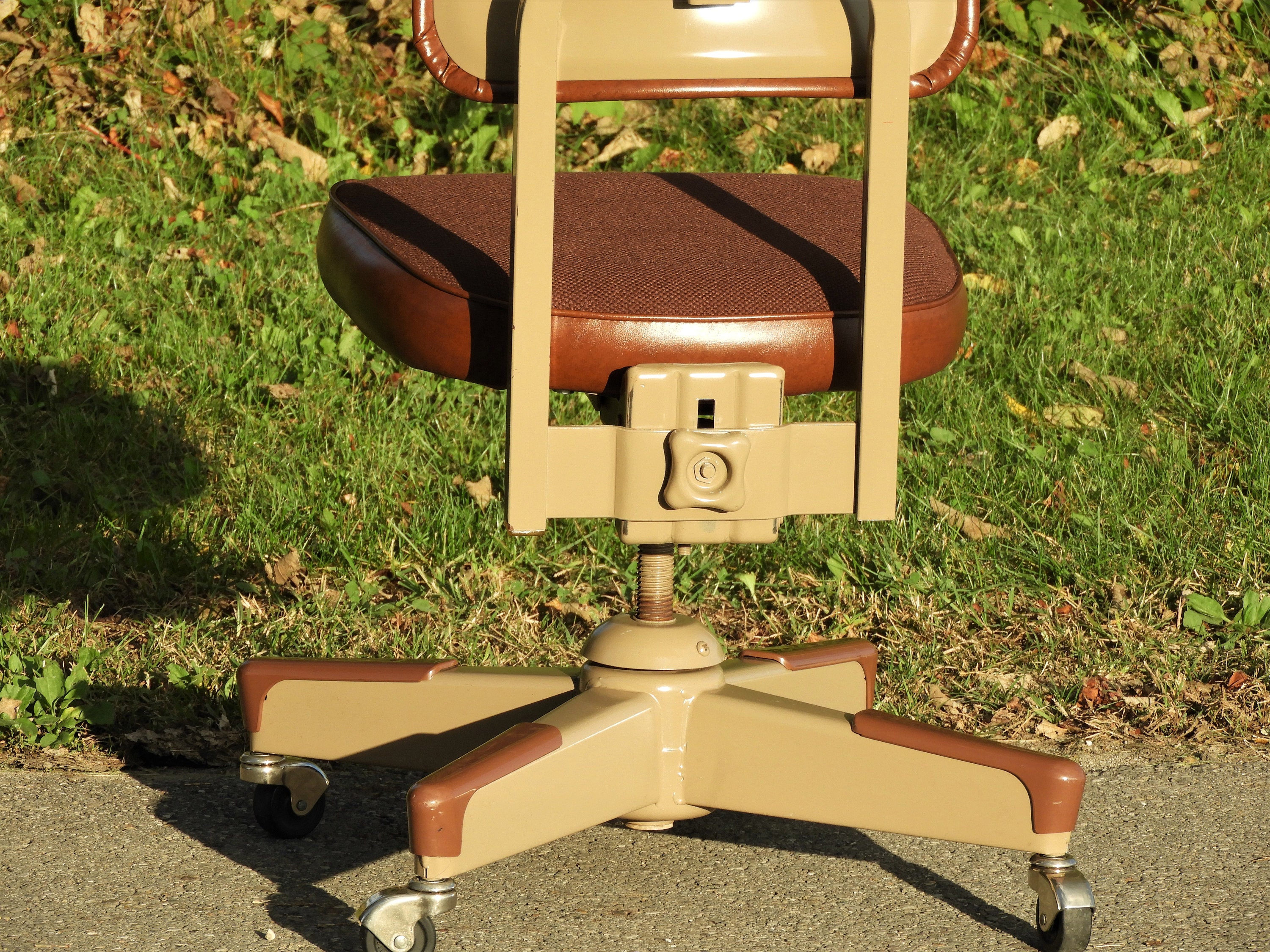 Vintage Office Chair, Industrial Decoration, Decorative Beige Seat