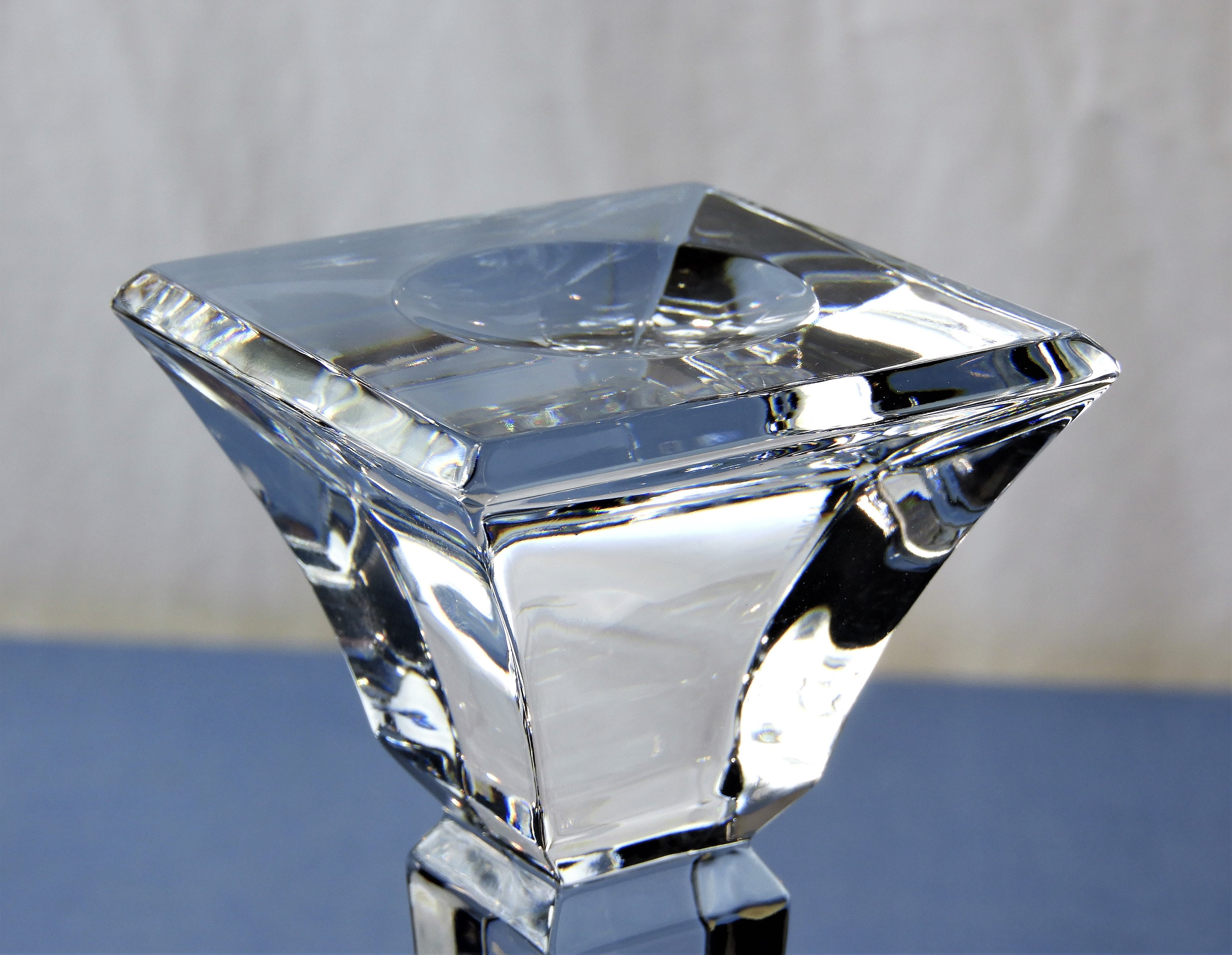 Vintage Towle Candlestick, Art Deco Candleholder, Crystal Candle Holder