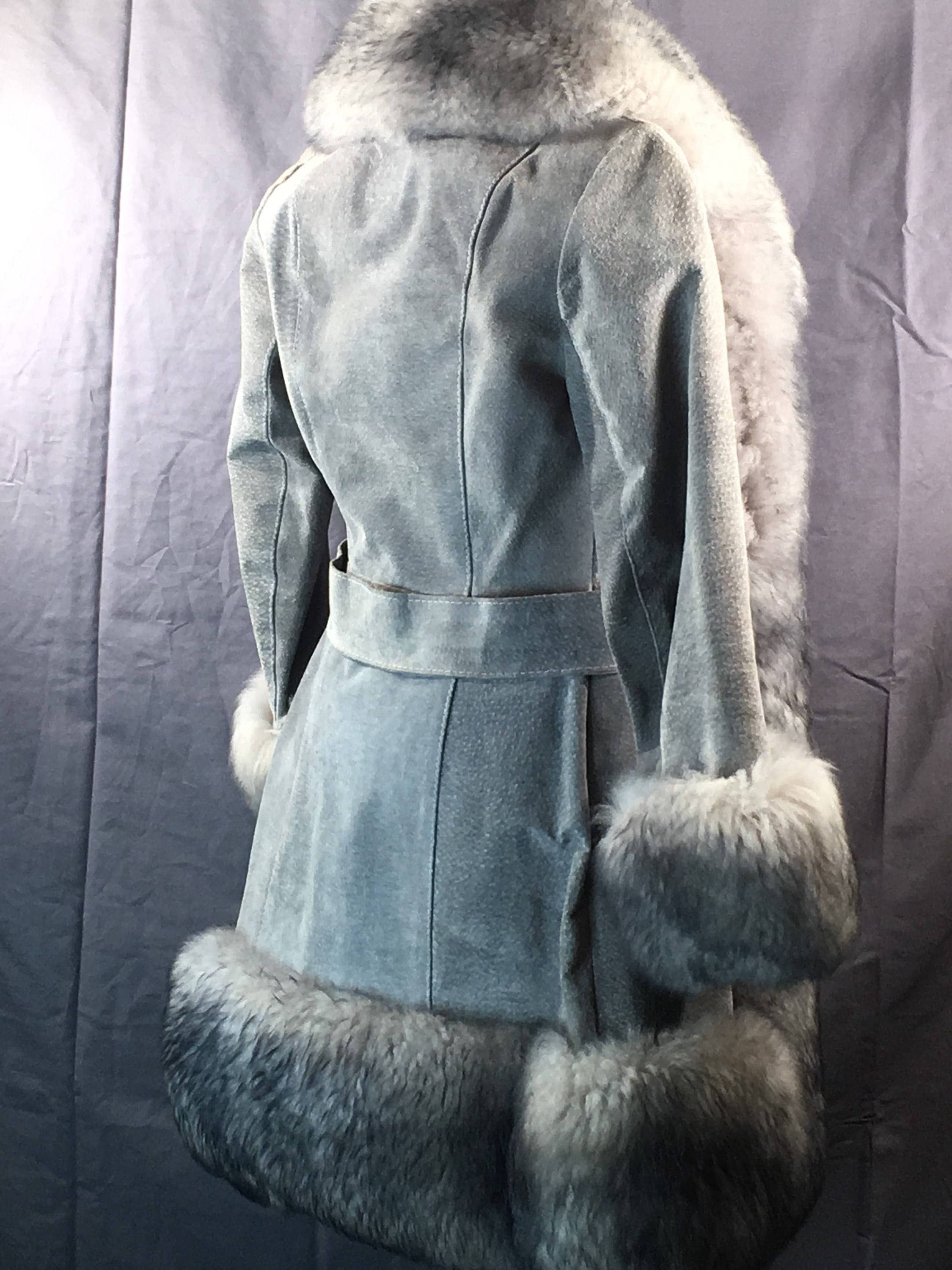 Vintage Womens Leather Fur Coat, The Parisian Leather Fur Coat, Women's