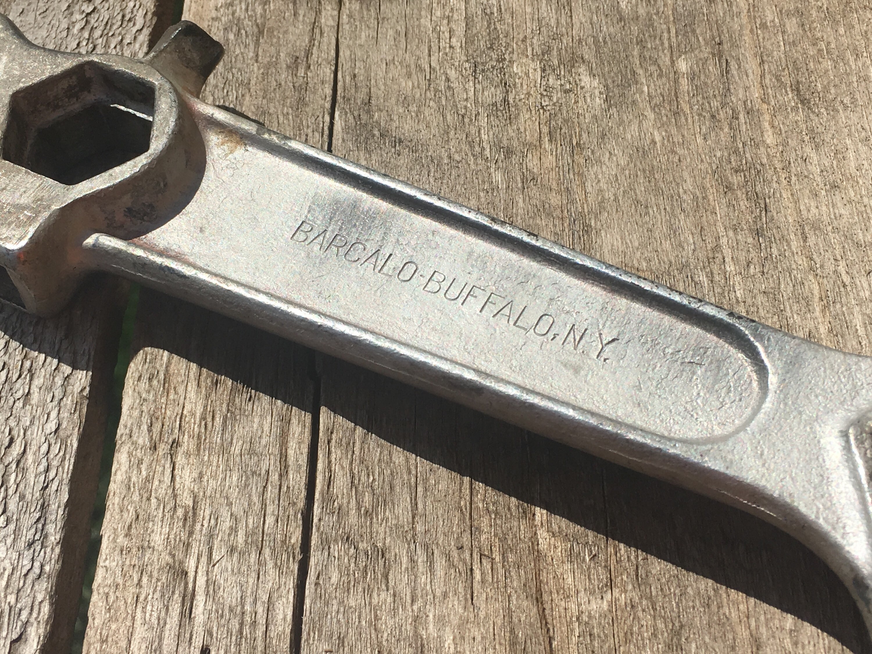 Vintage Rare Barcalo Wrench, Automotive Drain Plug Wrench, Silver
