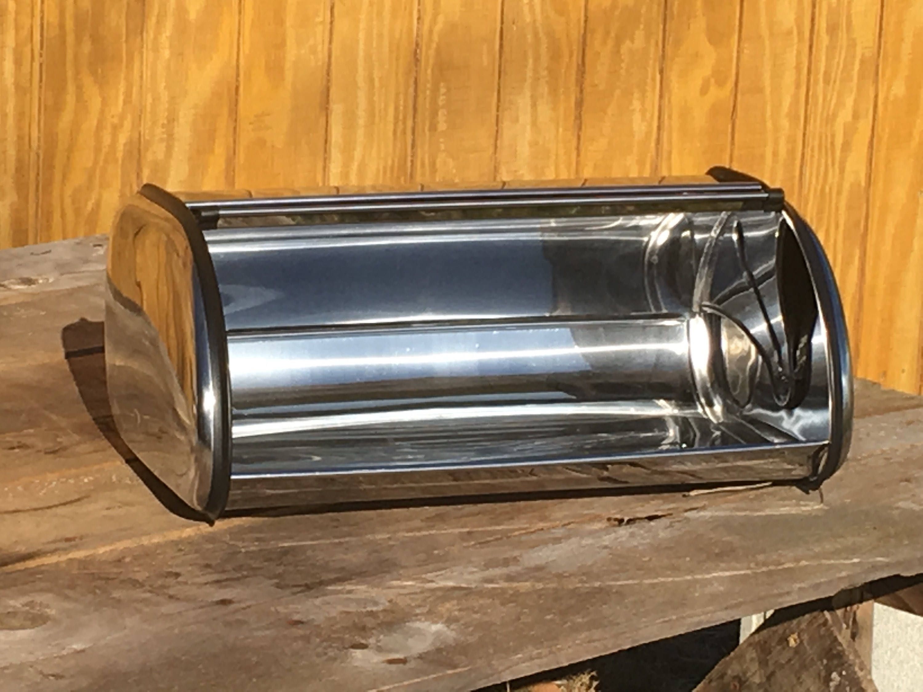 Vintage Chrome Bread Box, Decorative Mid Century Modern Bread Box, Shiny Silver Chrome Box