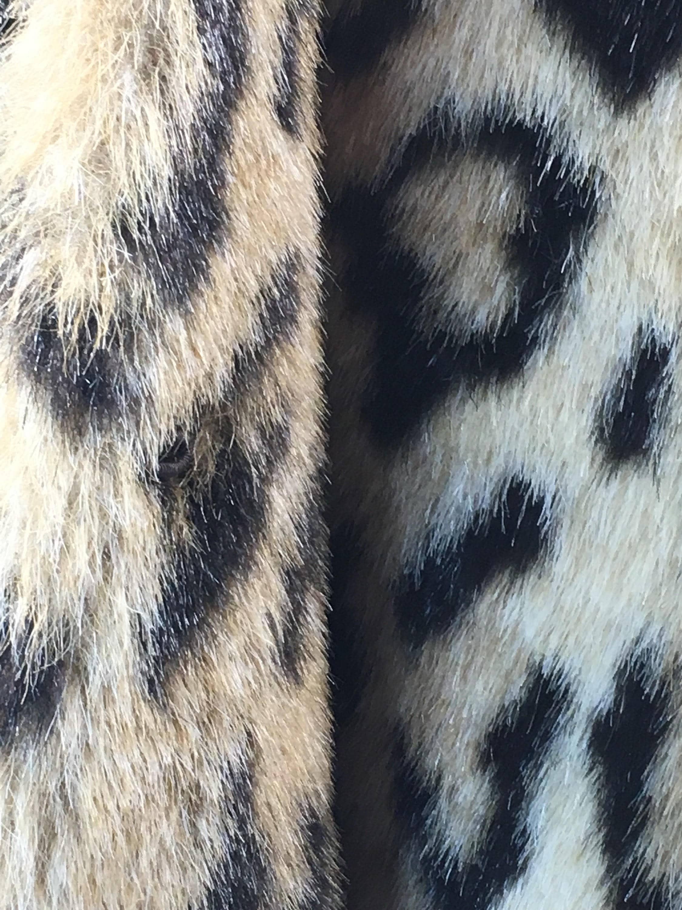 Vintage Cheetah Fur Coat, Womens Faux Cheetah Print Winter Coat, Gold