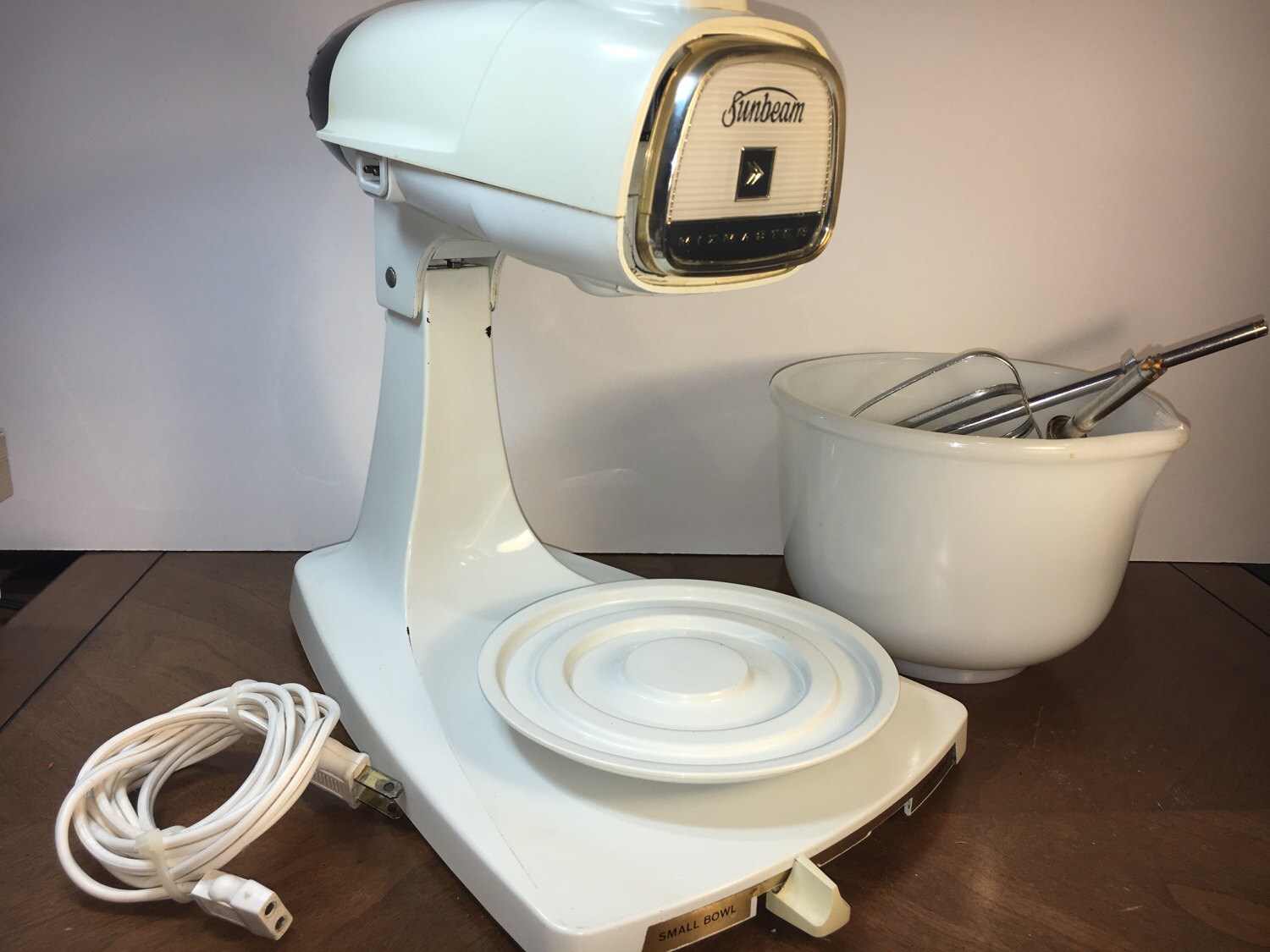 Vintage 1960s Sunbeam Mixer, Retro Mixmaster Vista Mixer, White Black