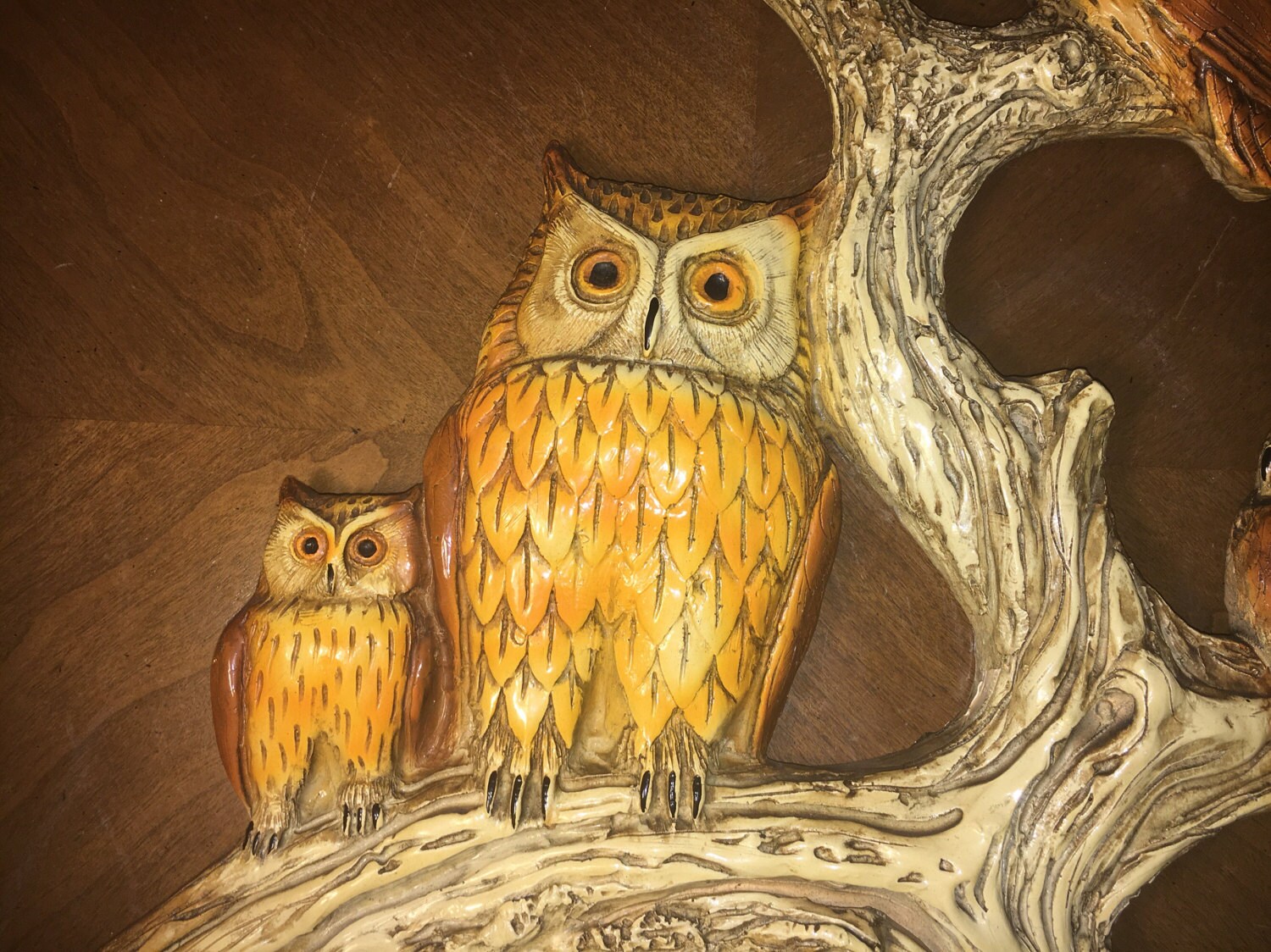 Vintage Collectible Owls Owl On Limb Medium to Large Wall Decor fit 16