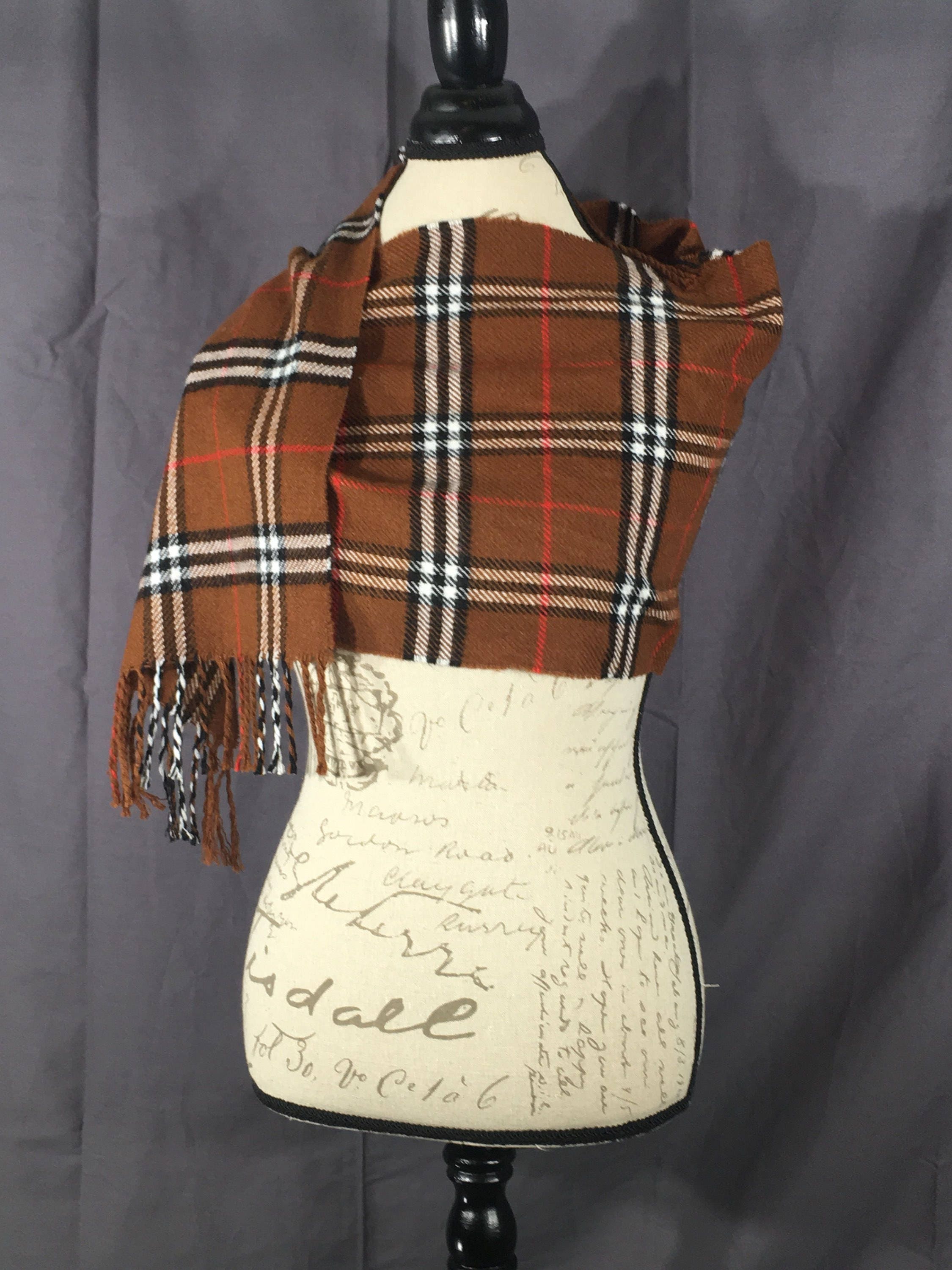 Vintage Cashmere Scarf, Royal Rossi 100 Cashmere Scarf, Brown Black