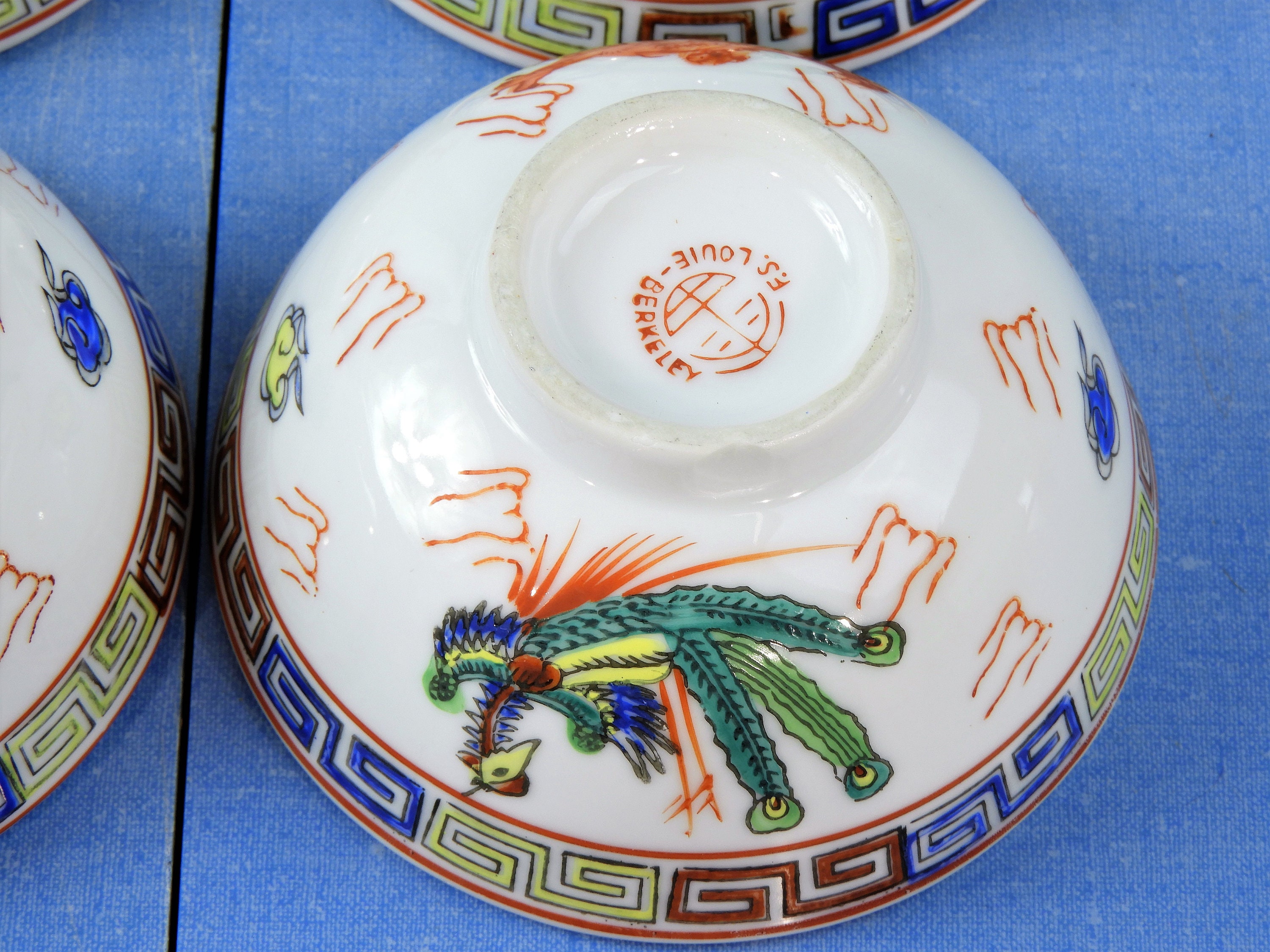 vintage-oriental-bowls-4-dragon-peacock-dishes-f-s-louie-berkeley