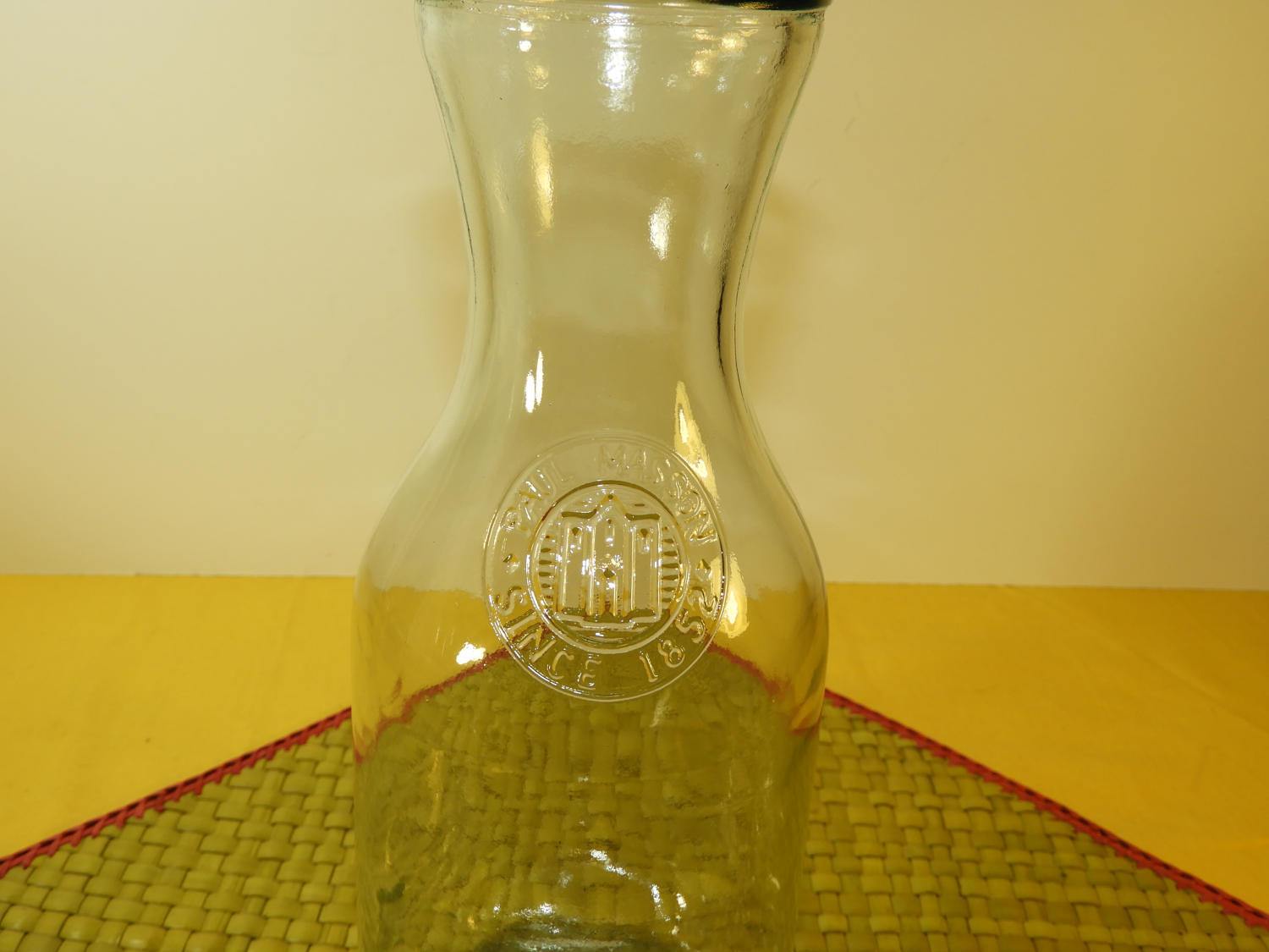Vintage Glass Decanter Carafe, Paul Masson Since 1852 Glass Bottle