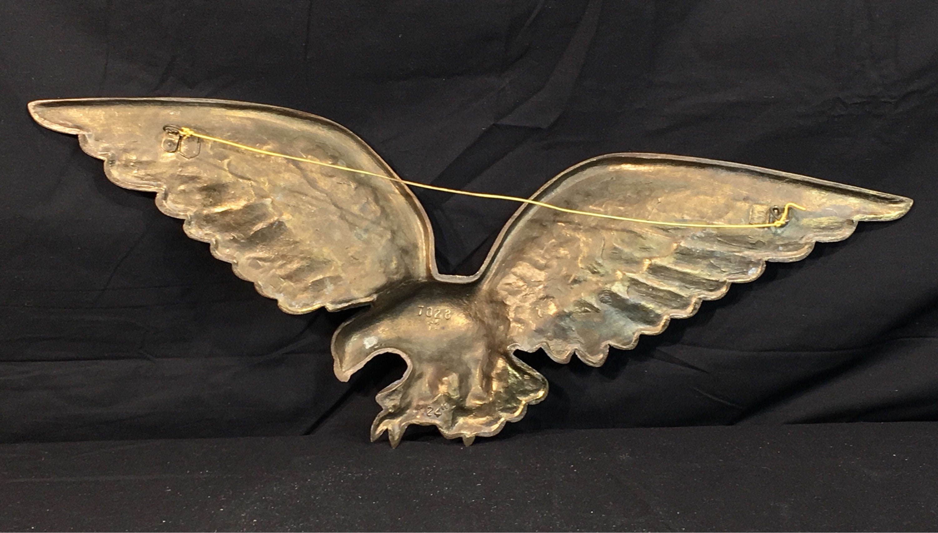 Vintage Brass Eagle, Decorative Gold Wall Decor, Wall Hanging Wildlife