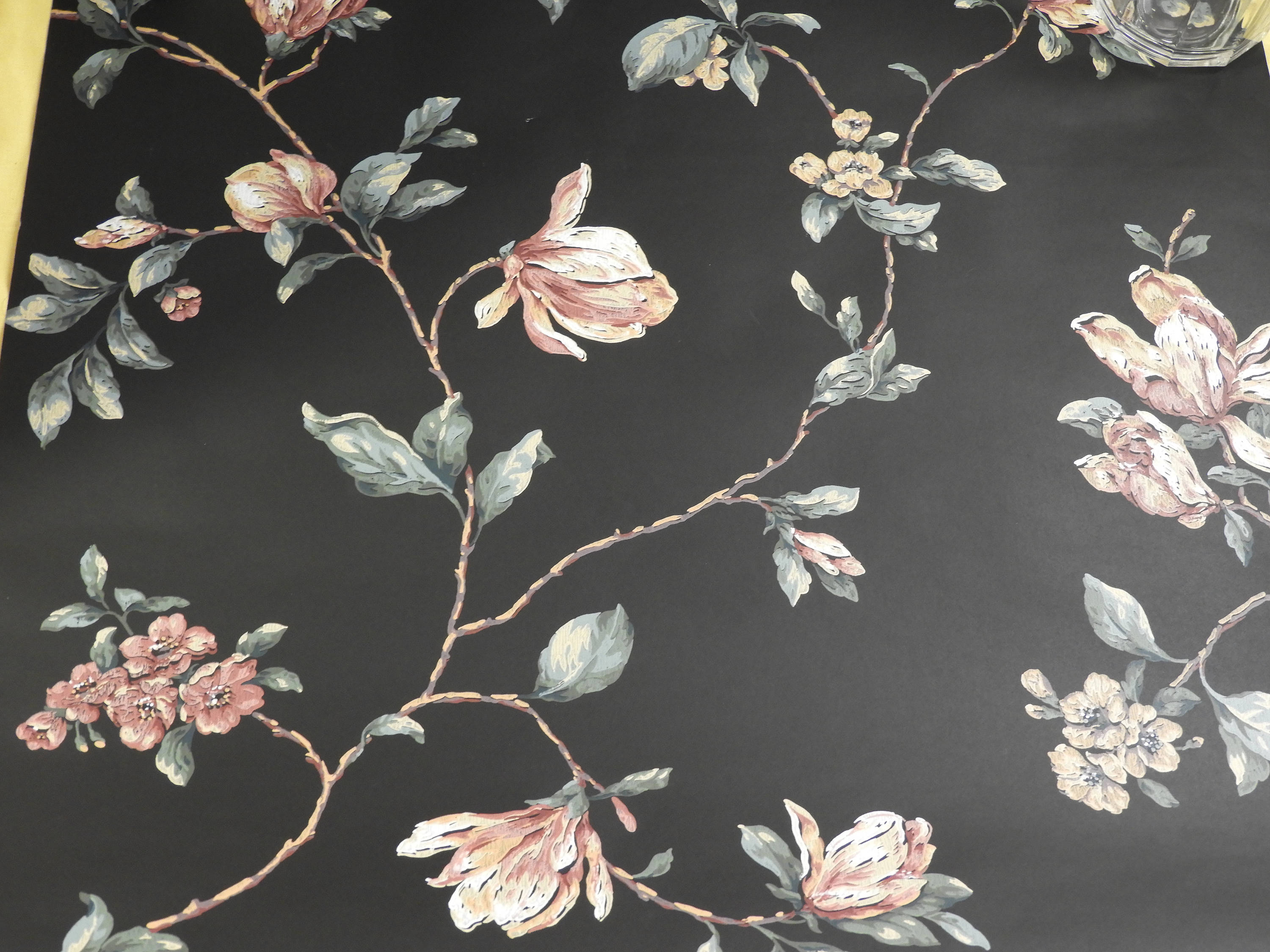 Vintage Black Pink Wallpaper Carey Lind Dining Room