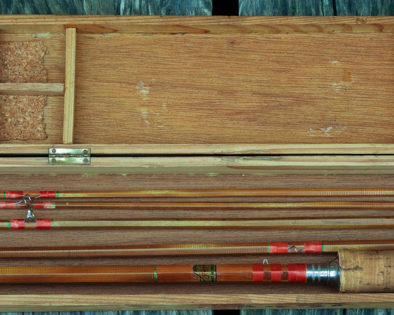Vintage Fly Rod Early Fuji Cork Handle Bamboo Wood Five Etsy