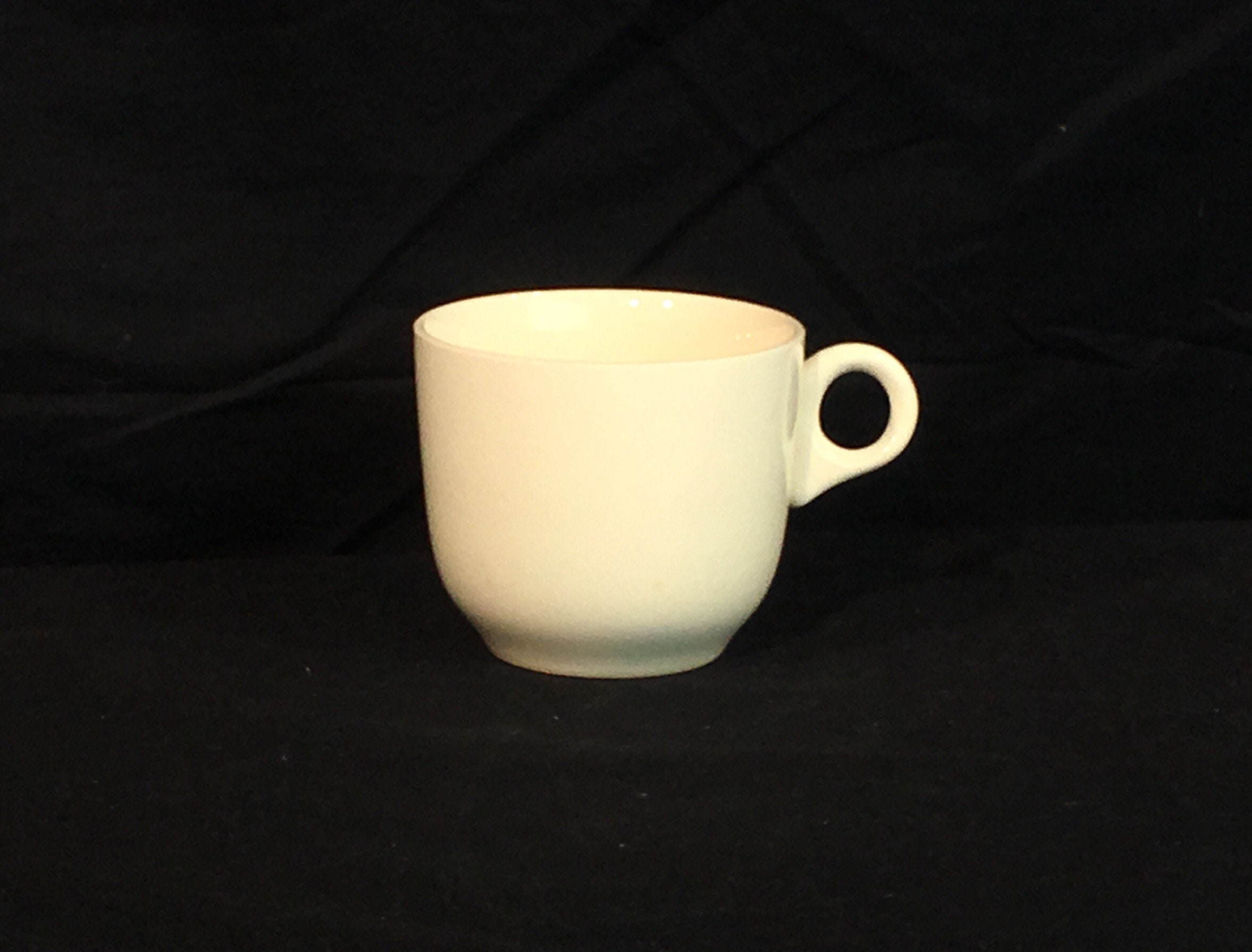 Mid Century Homer Laughlin Mug, Decorative White Ironstone Coffee Cup ...