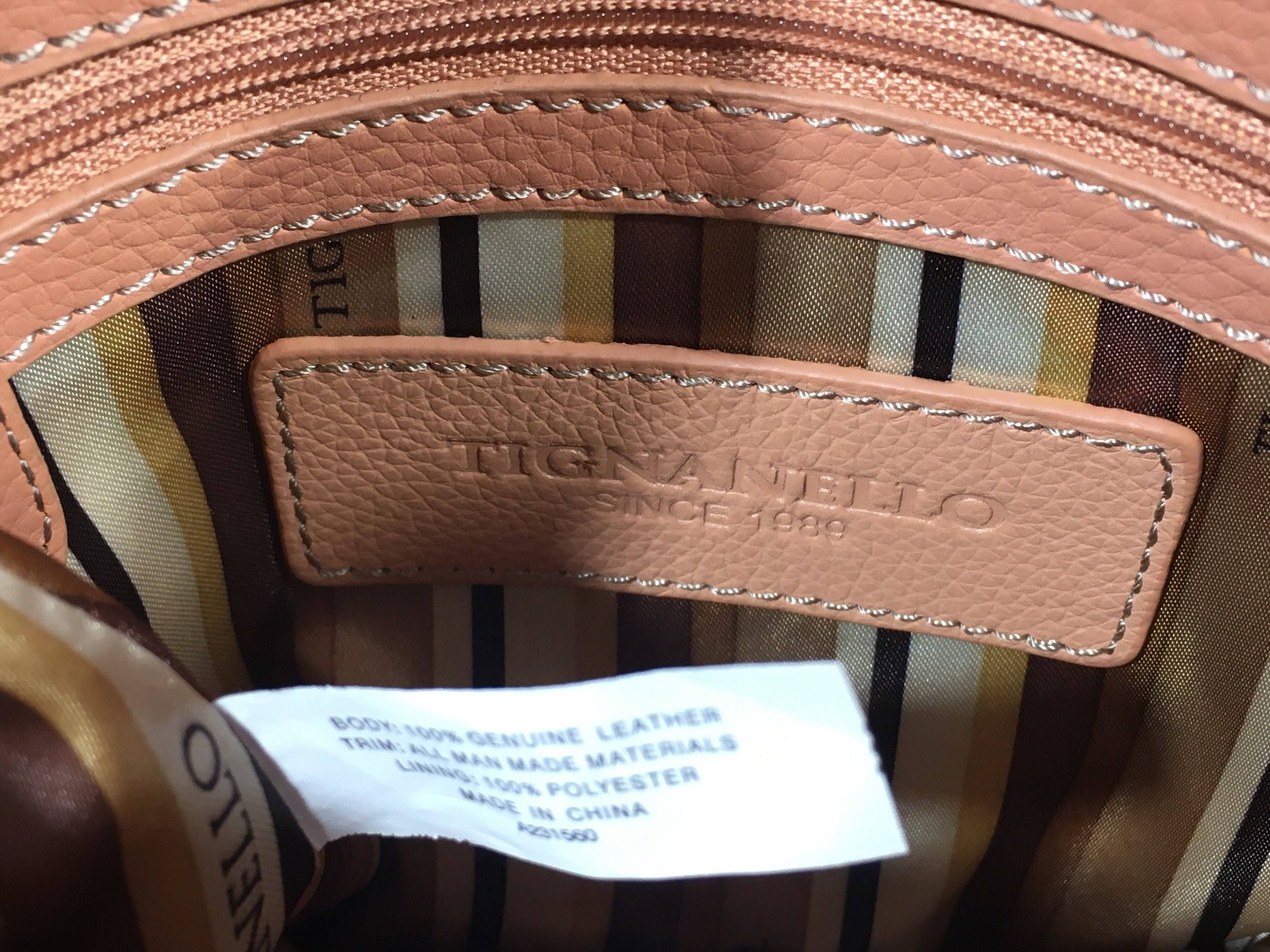 Vintage Tignanello Travel Bag, Genuine Leather Bag, Peach Tote Bag ...