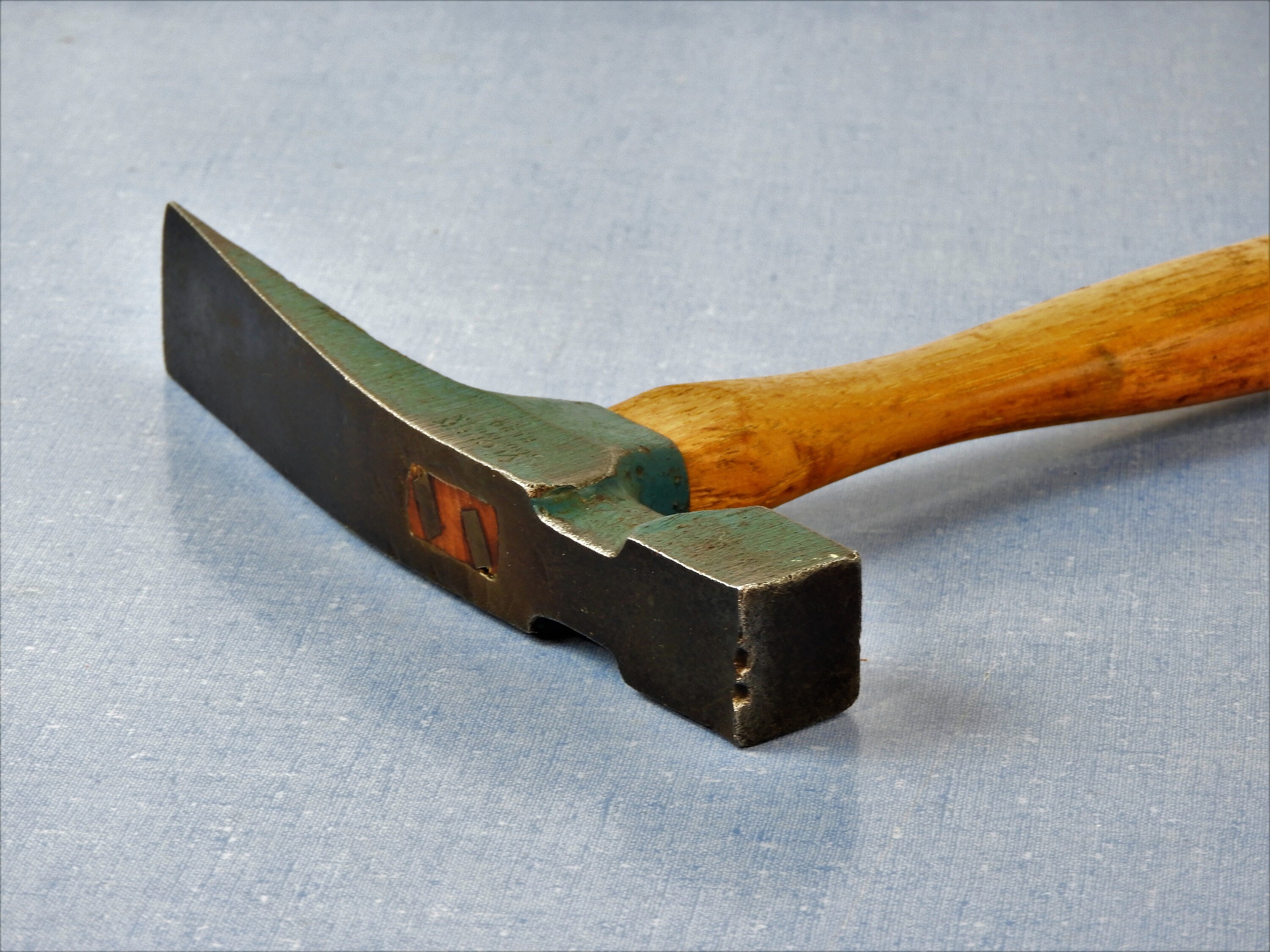 Vintage Vlchek Hammer, HL20 Masonry Tool, Blue Steel Head, Hardwood