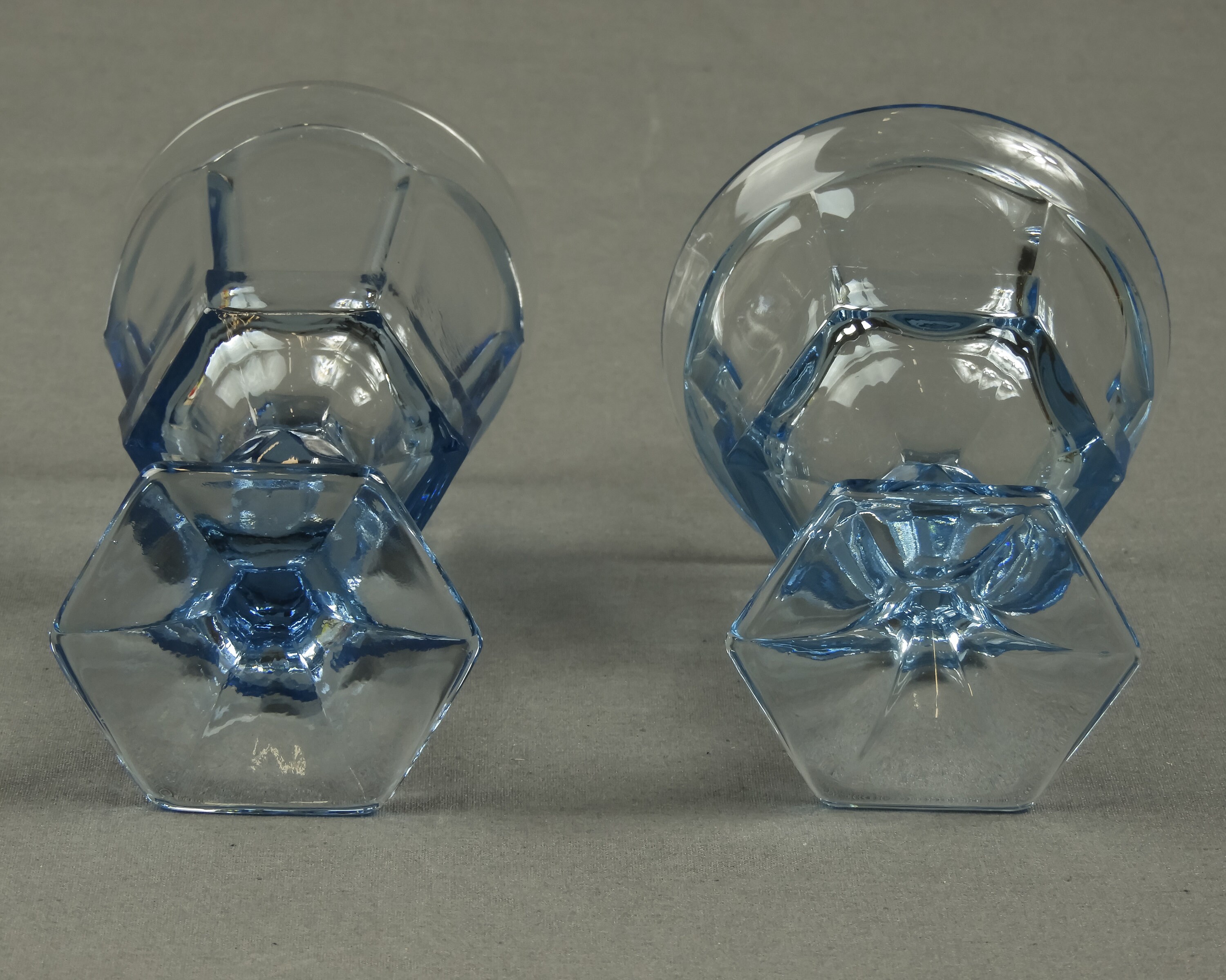 Vintage Fostoria Goblets (2), Water Glasses, Jamestown Blue, Virginia