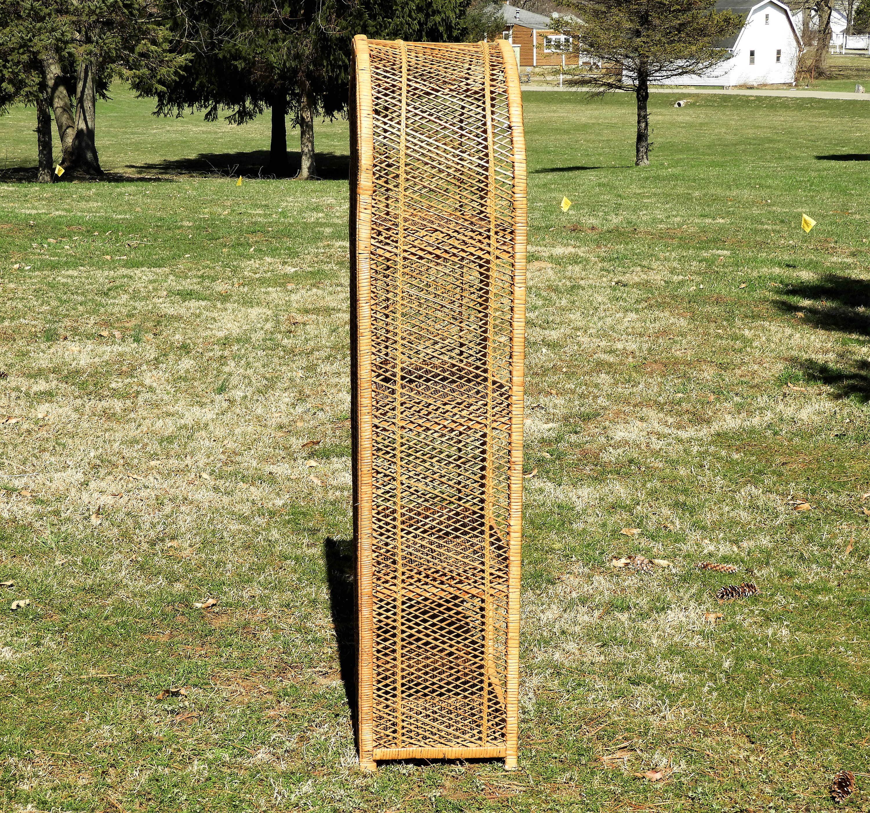 Vintage Arched Rattan Shelf, Tropical Furniture, Bohemian Decoration