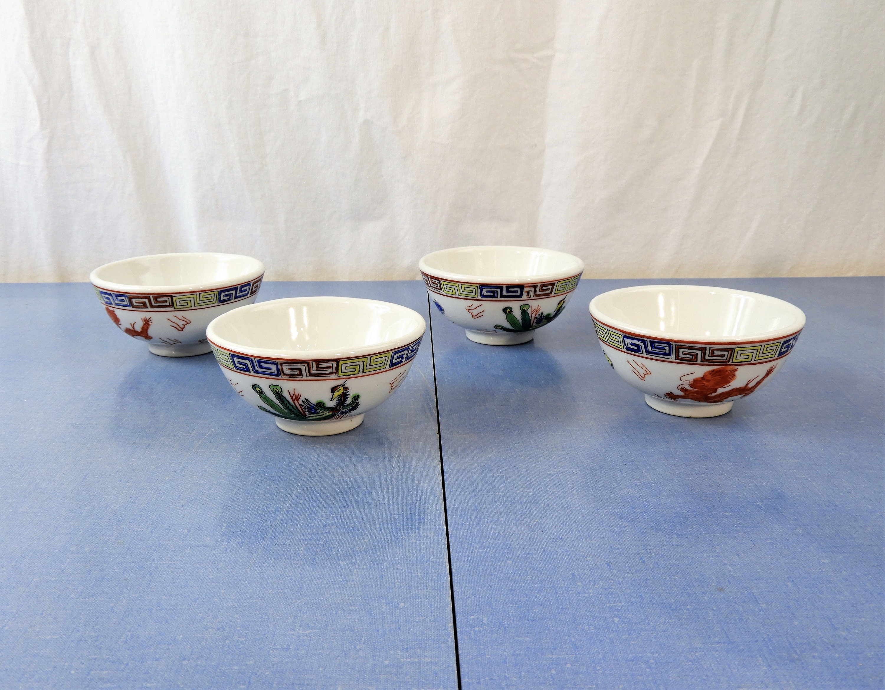 vintage-oriental-bowls-4-dragon-peacock-dishes-f-s-louie-etsy