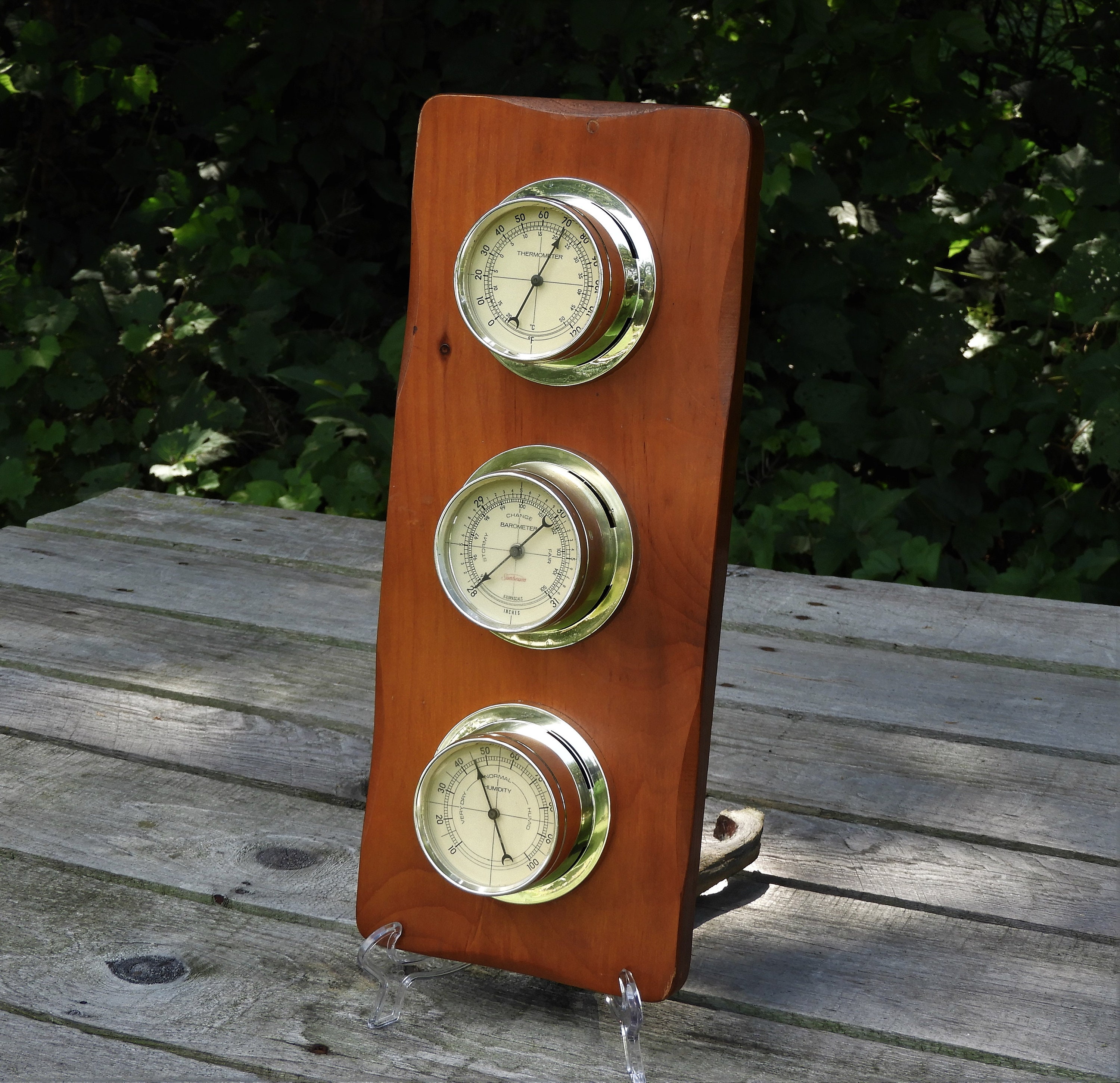 Vintage Weather Station, Sunbeam Thermometer, Precision Instrument