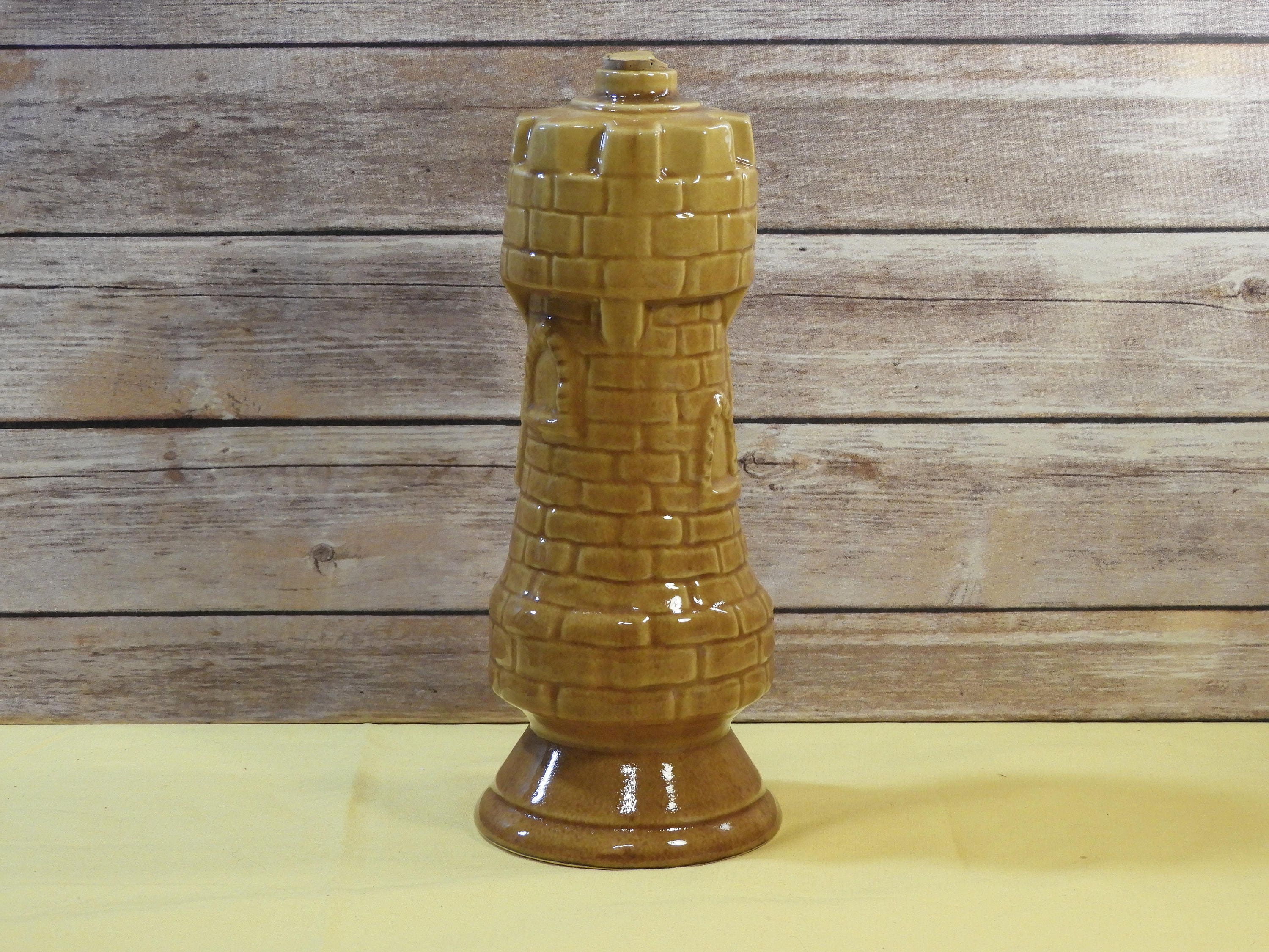 Vintage Castle Decanter, Old Crow Ceramic Bottle, Limited Chessmen