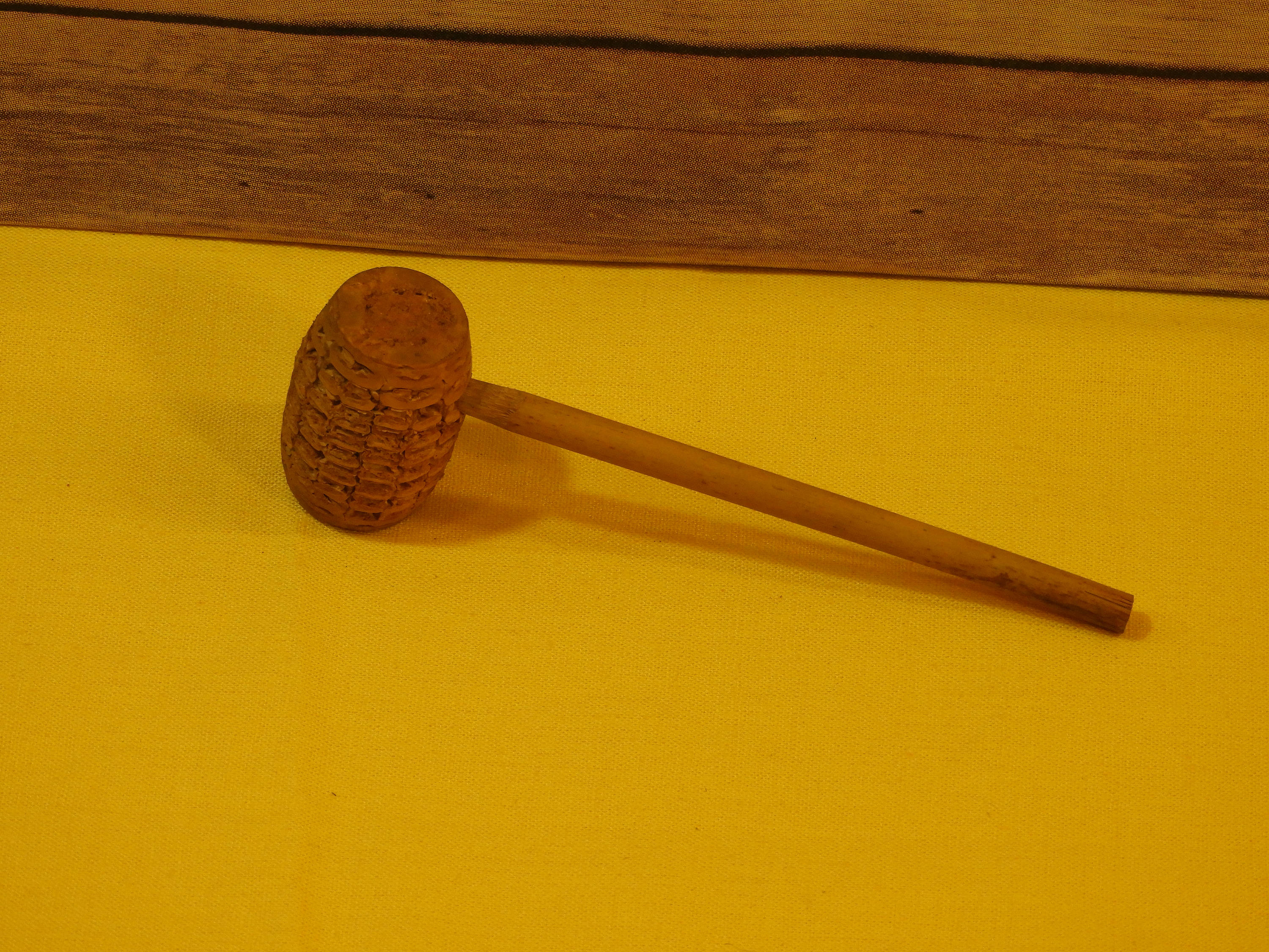 Vintage Corn Cob Pipe, Tobacciana Decor, Golden Brown, Wooden Pipe