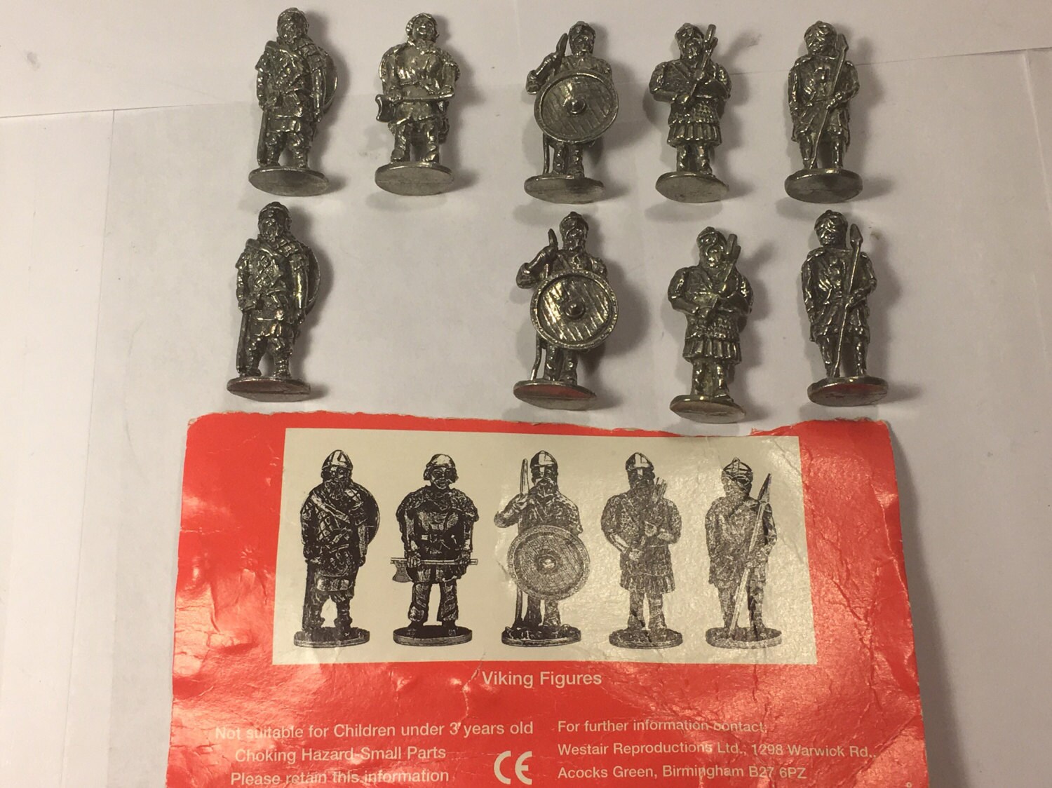 Vintage Figurine Set (1) Westair Pewter Silver Look 17th Century 1.5 Tall Figurines (5) in Set