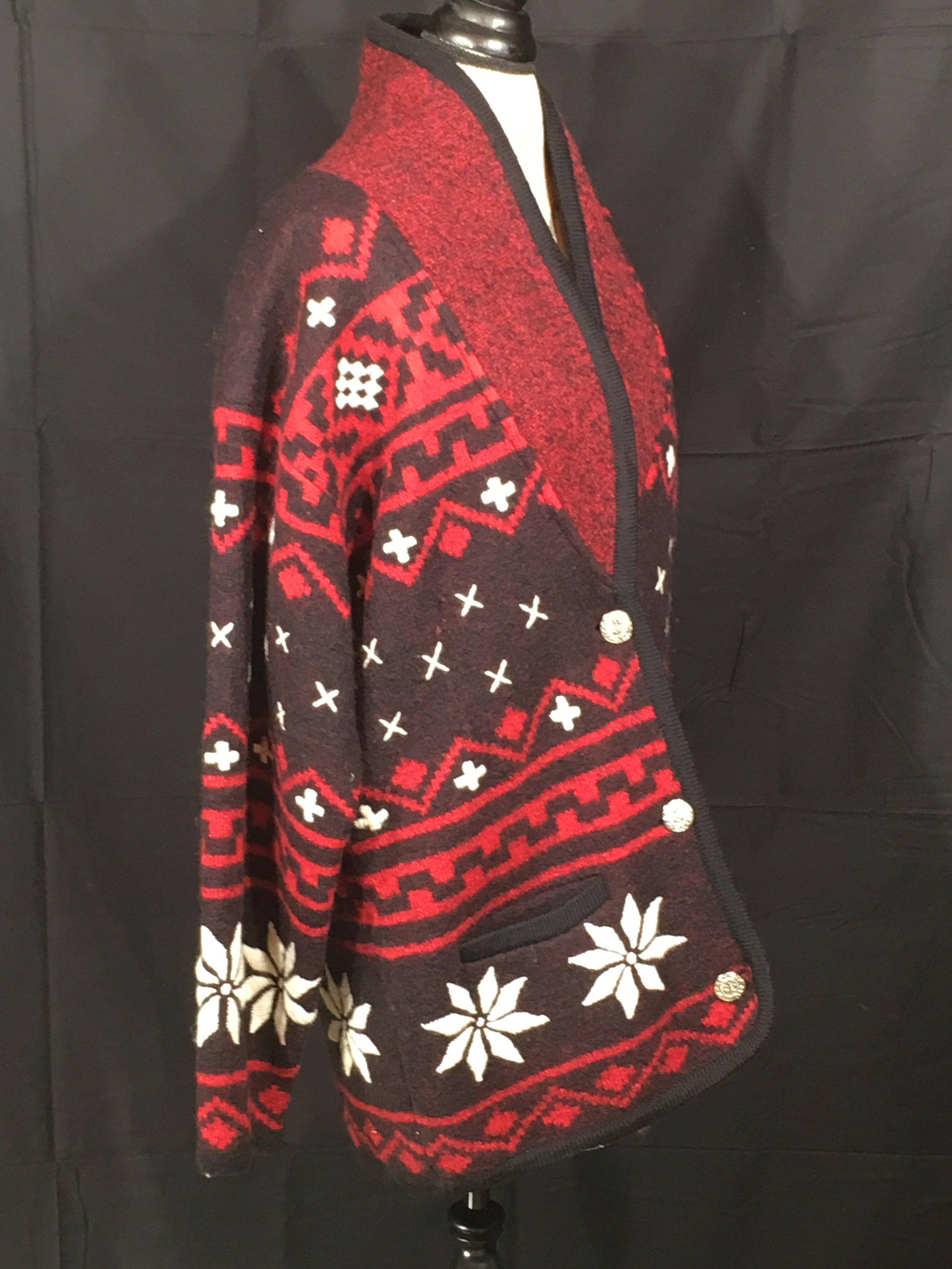 Vintage BellePointe Navajo Wool Cardigan, Winter Christmas Snow Jacket ...