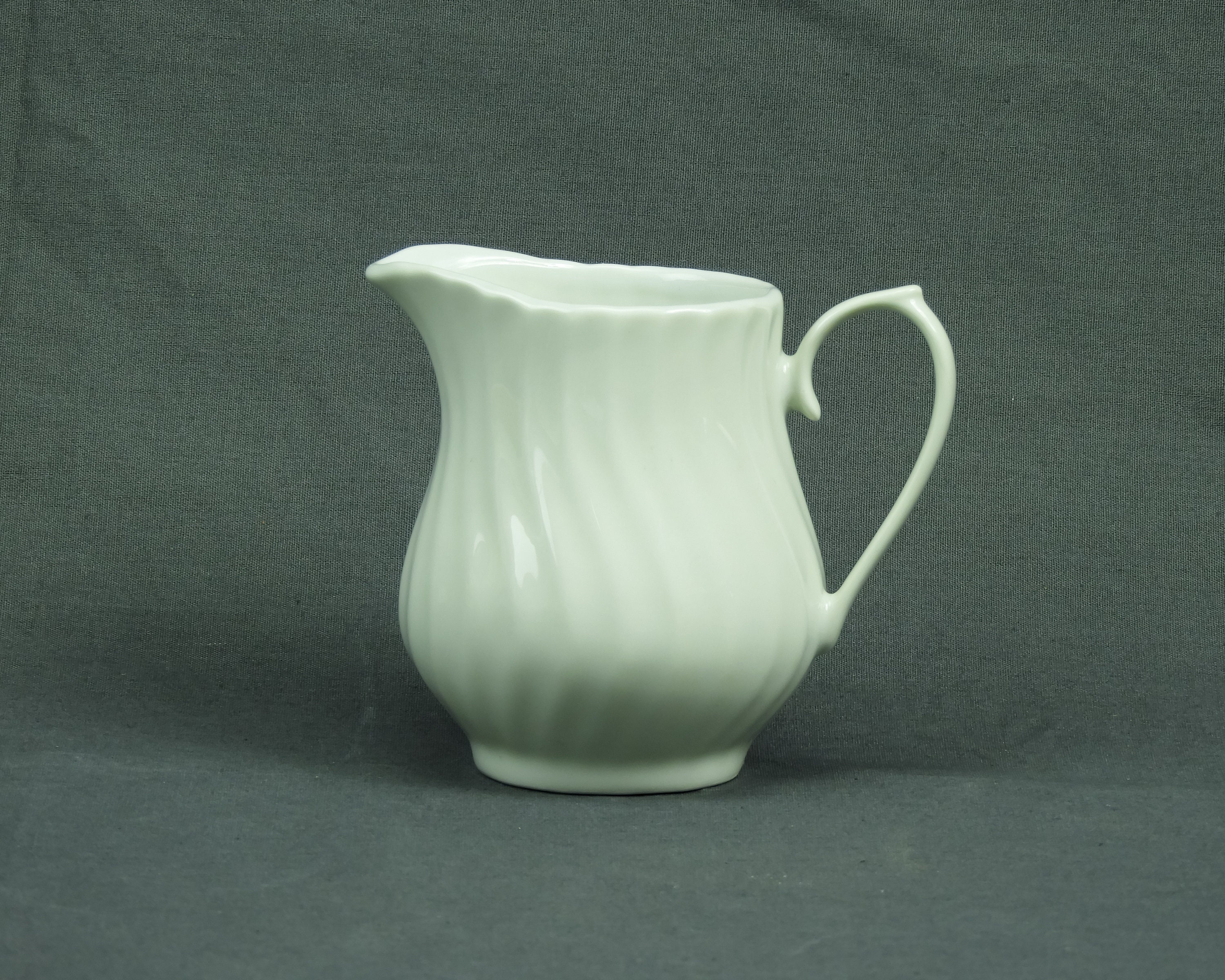 Vintage Gibson Creamer, White Housewares, Ribbed Sides, China