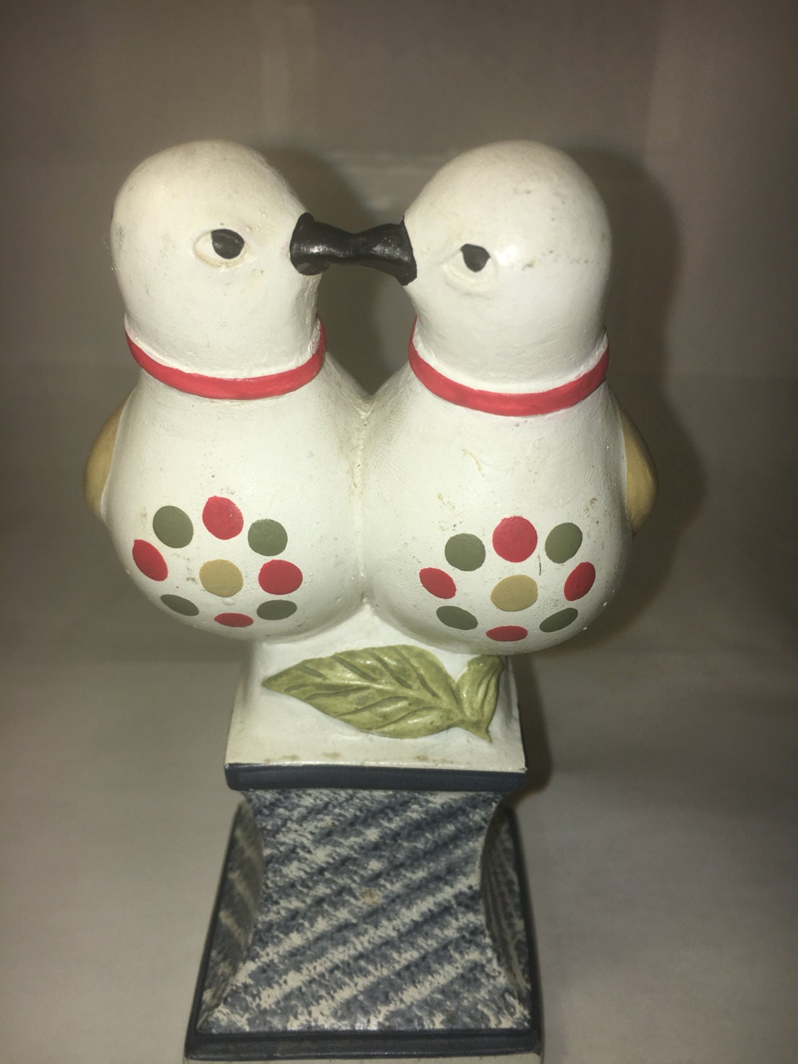 Vintage Love Birds Statue, Chalkware Figurine, Early American Replica