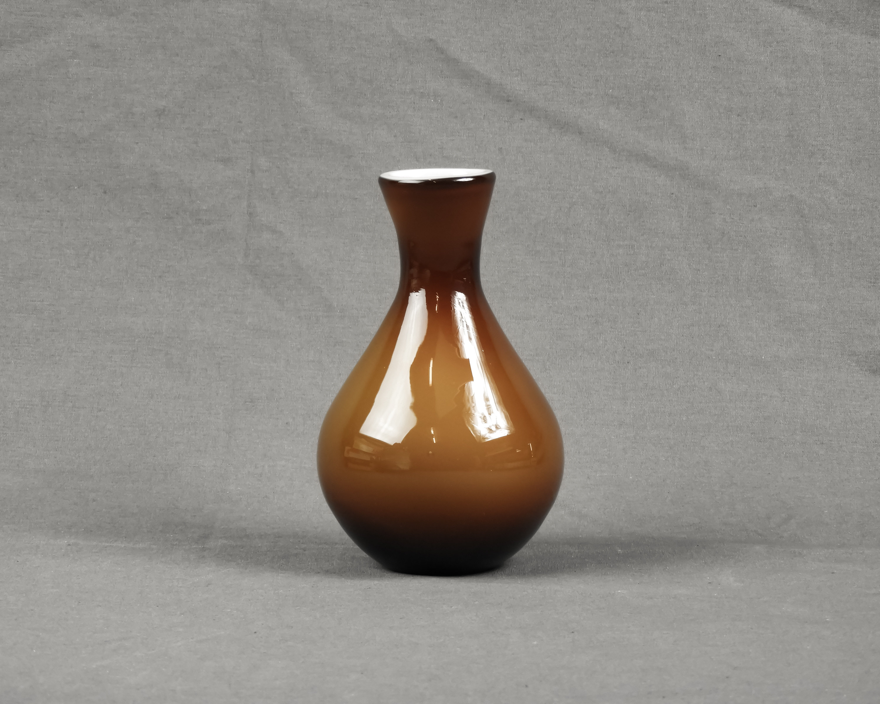 Vintage Onion Vase, Blown Art Glass, Cased Style, Copper Brown, Home Decor, Entryway Decoration