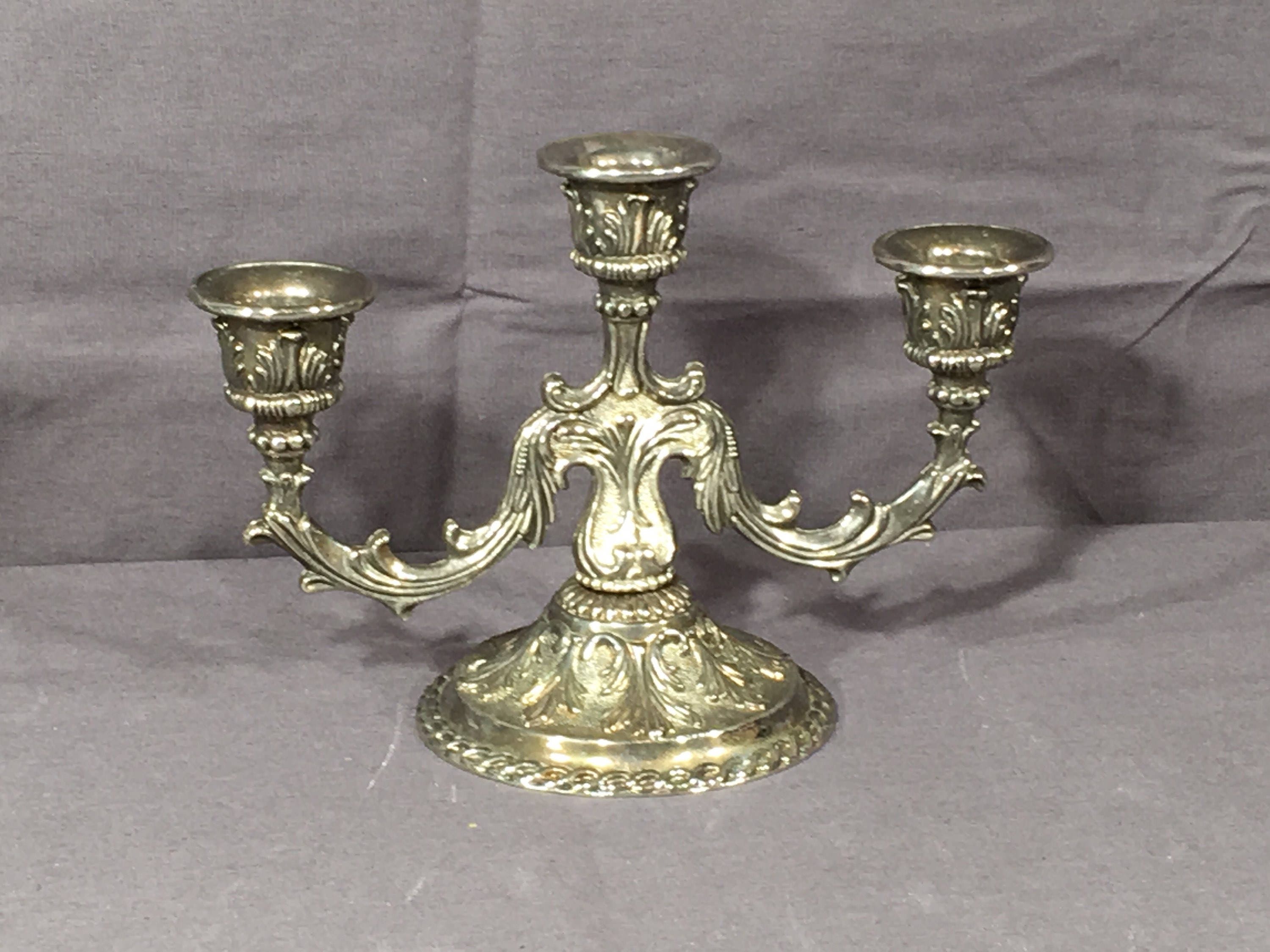 Vintage Silver Candelabra, Decorative Candle Holder, Collectible Home