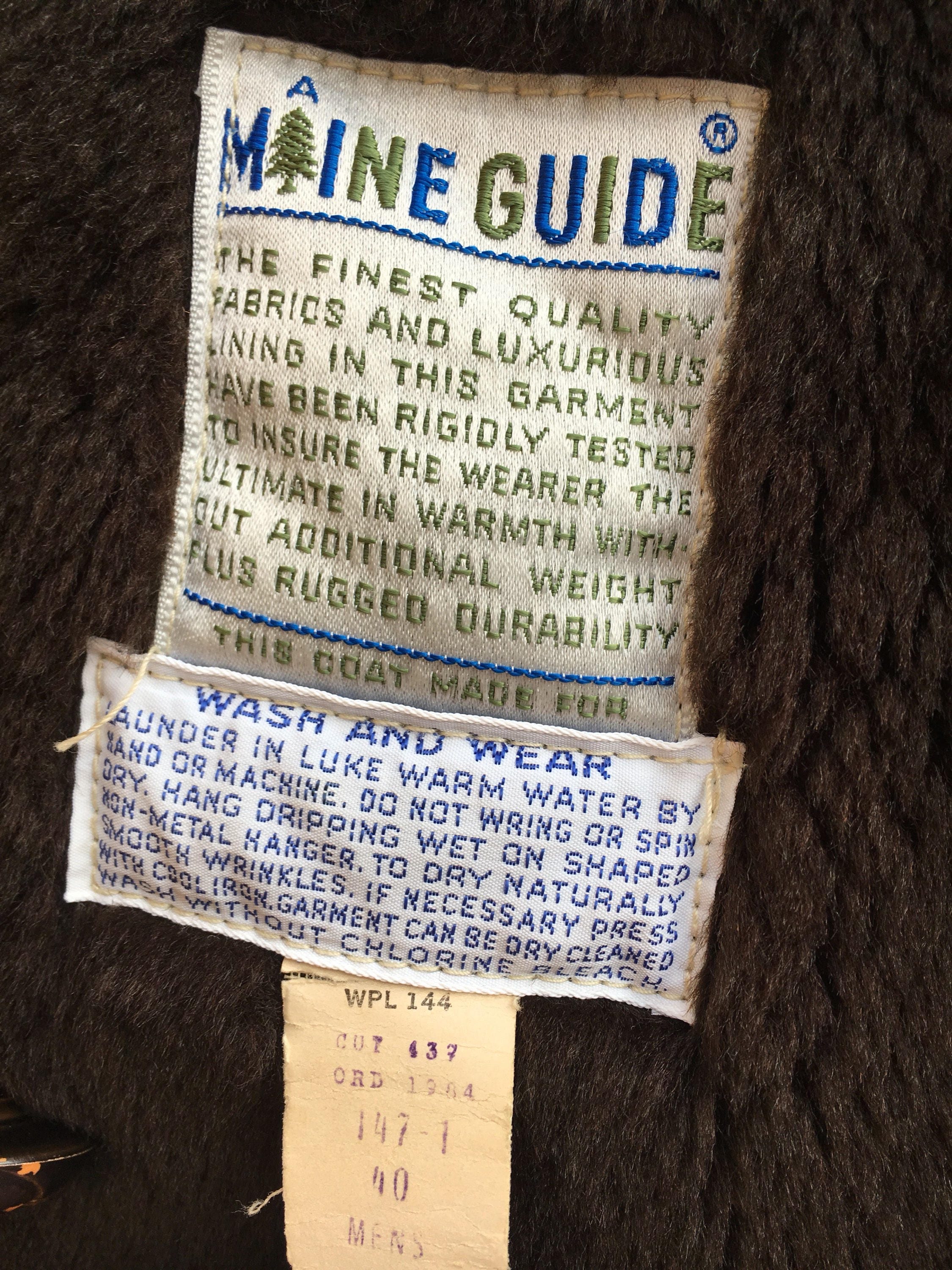 Vintage Maine Guide Coat Men's Sz 40 Insulated Winter | Etsy