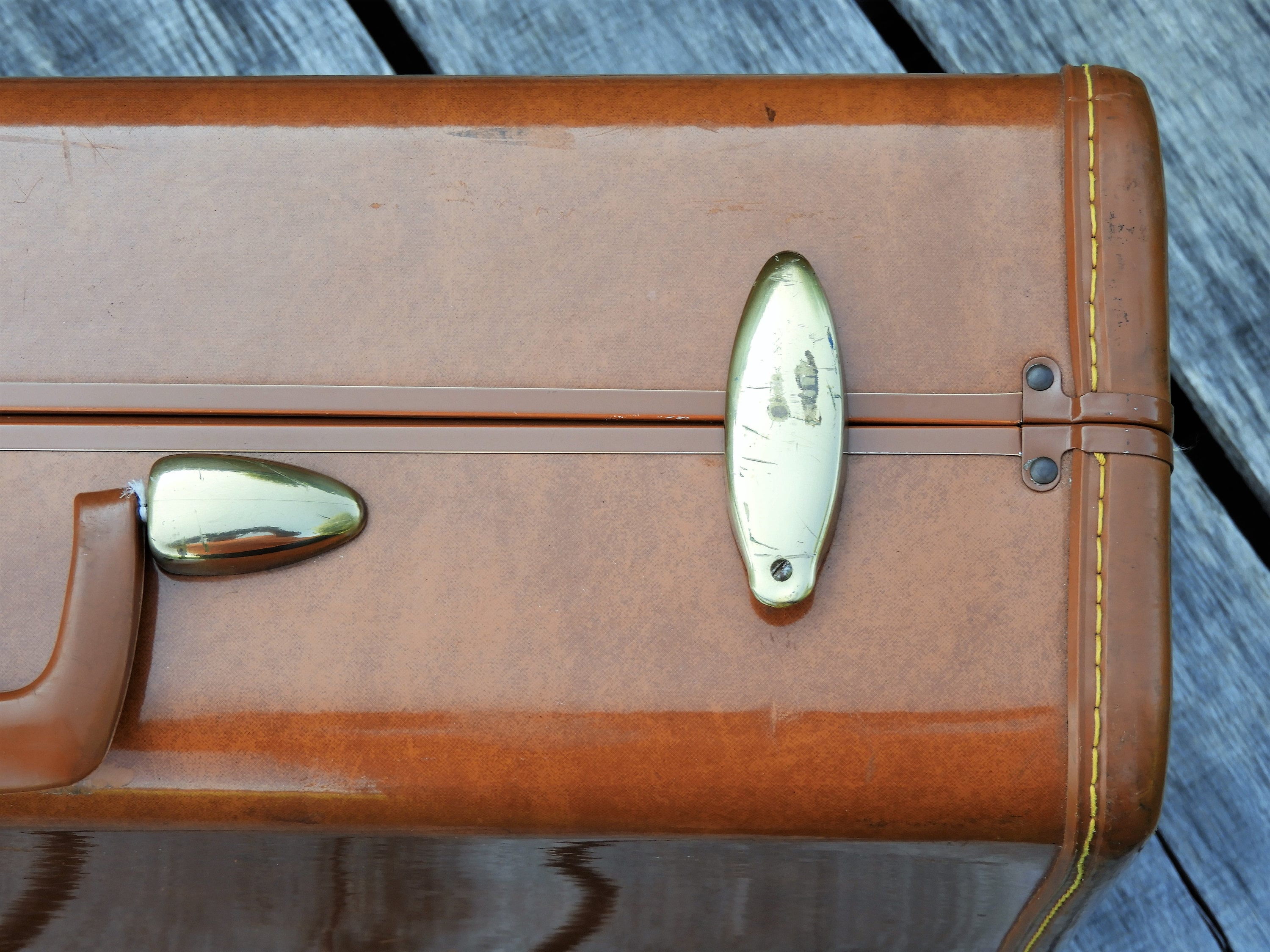 Vintage Samsonite Suitcase, Streamlite Luggage, Colorado Brown, Hard