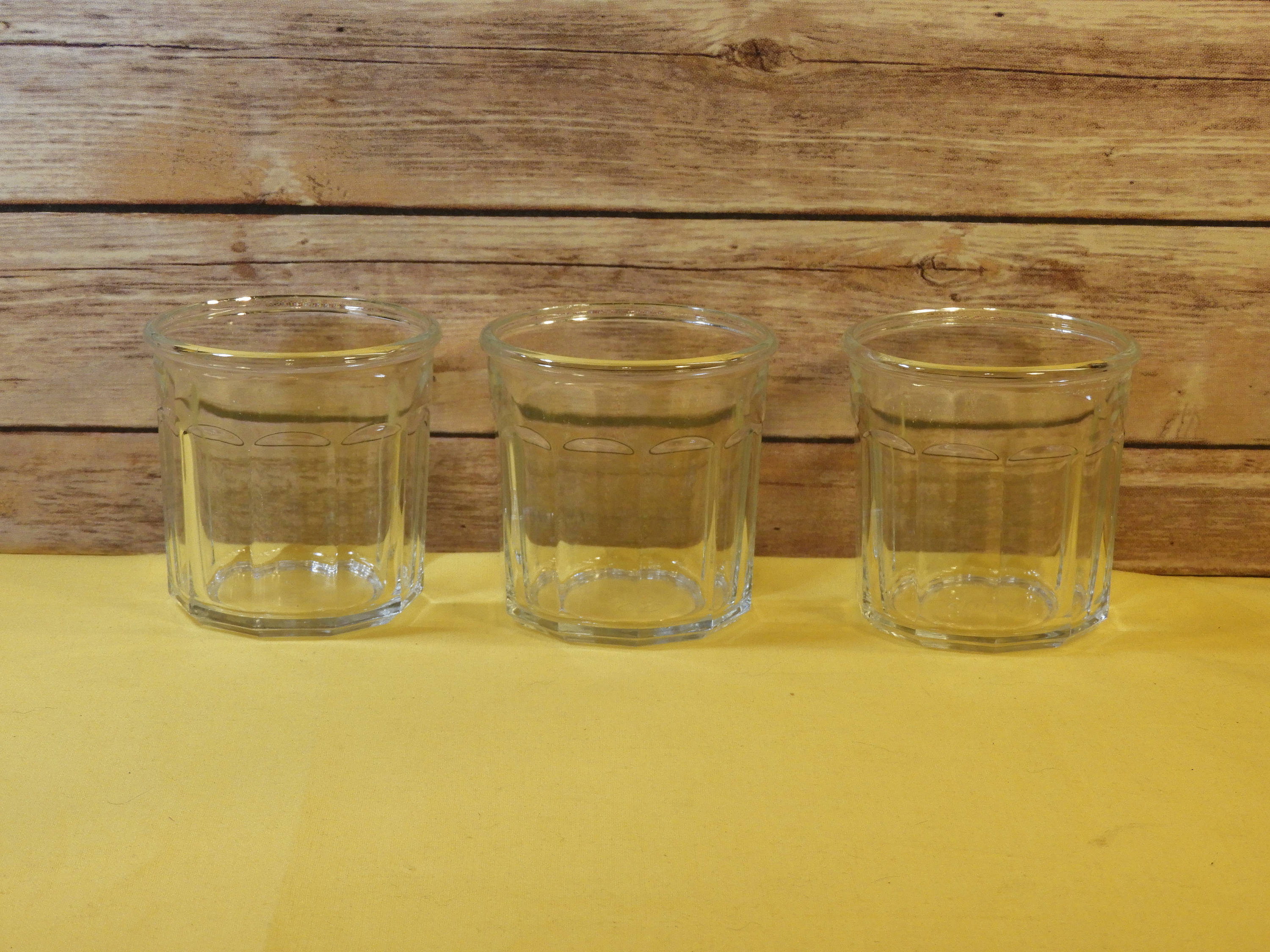 Vintage Authentic Luminarc 500 Glasses (3),Clear Ten Panel Tumblers