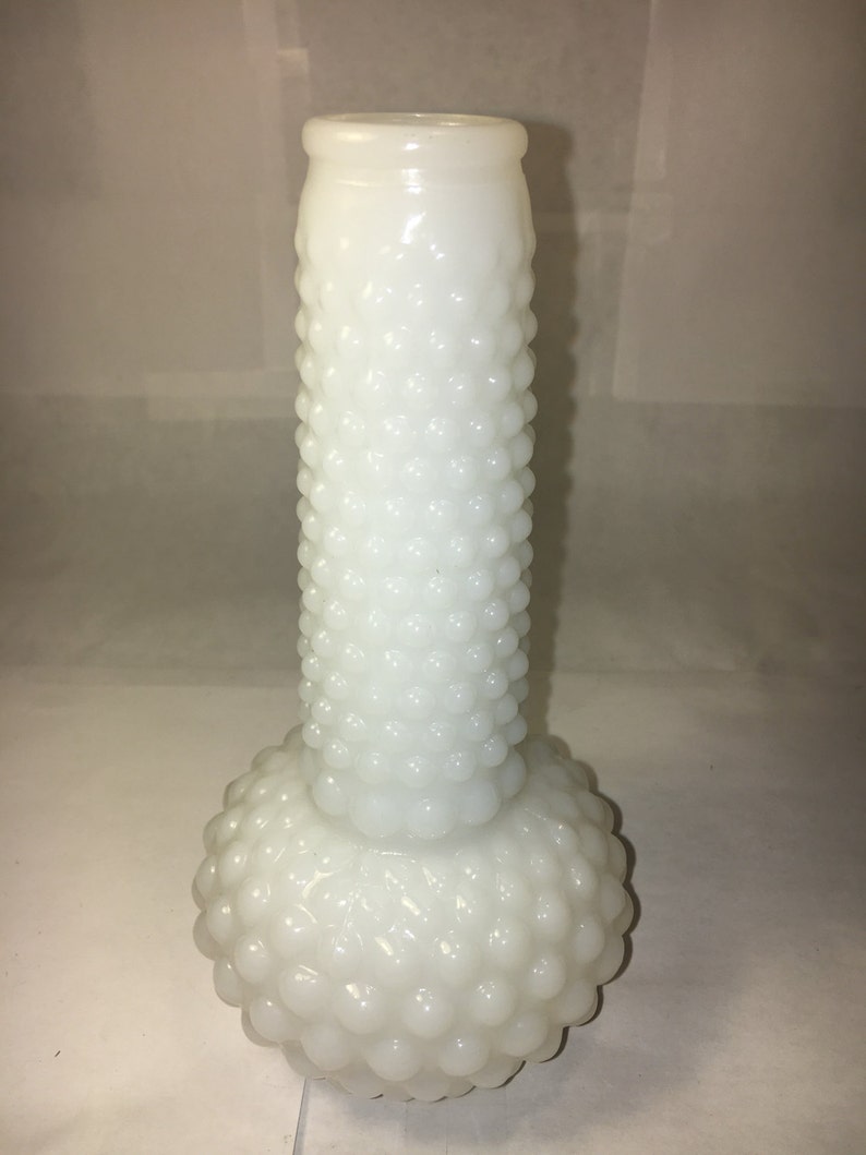 Vintage Milk Glass Bud Vase 6.5 Hobnail Vase Hob Knob Etsy
