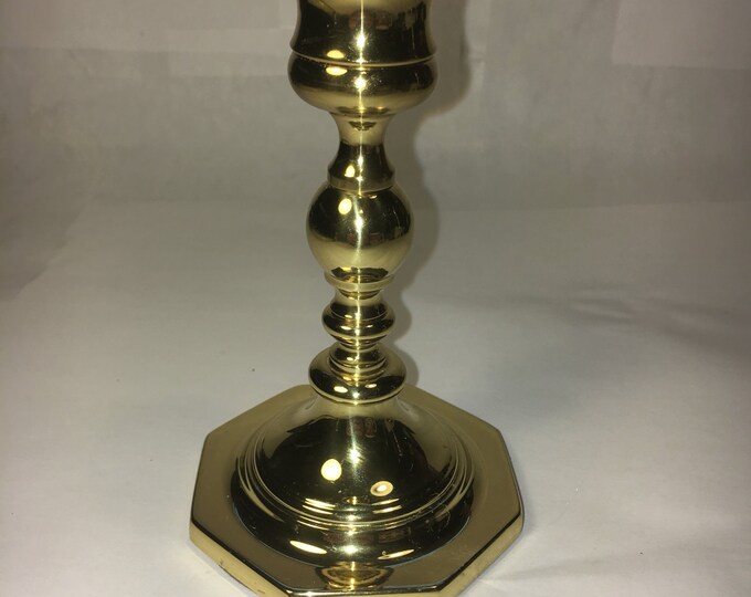 VTG Baldwin Brass Candlestick Holder Polished Brass Octagon Etsy