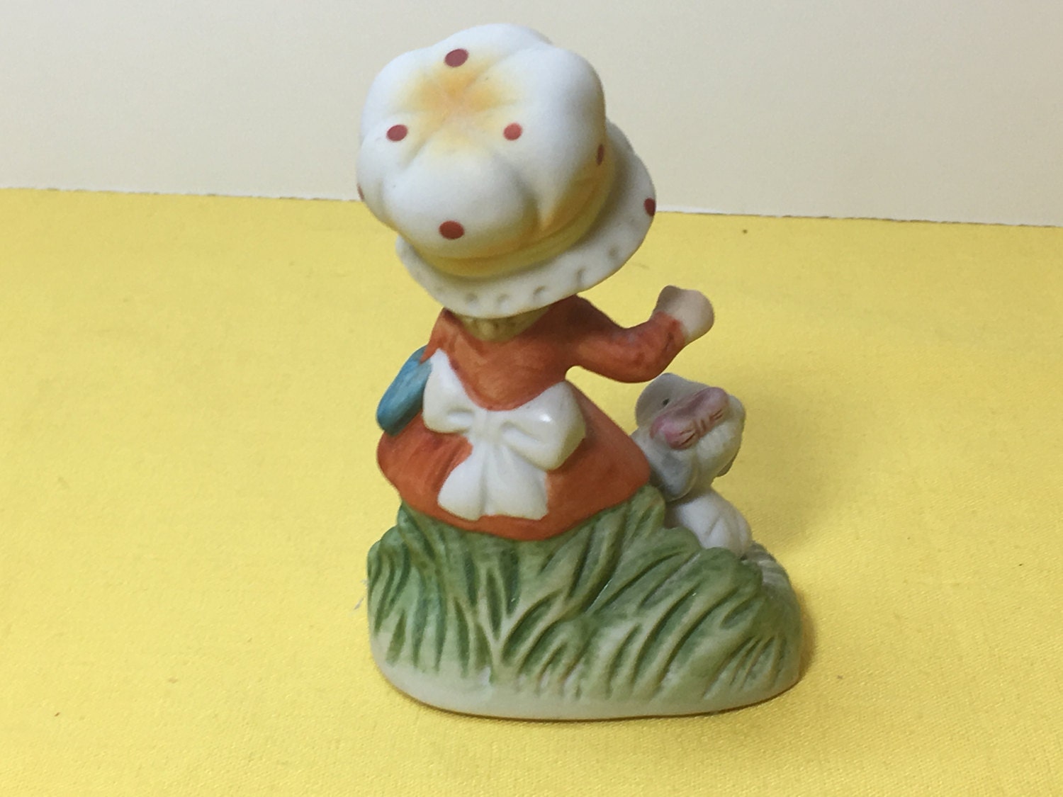 Vintage Figurine, Homco 1430 Figurine, Little Girl Red Dress w/Dog