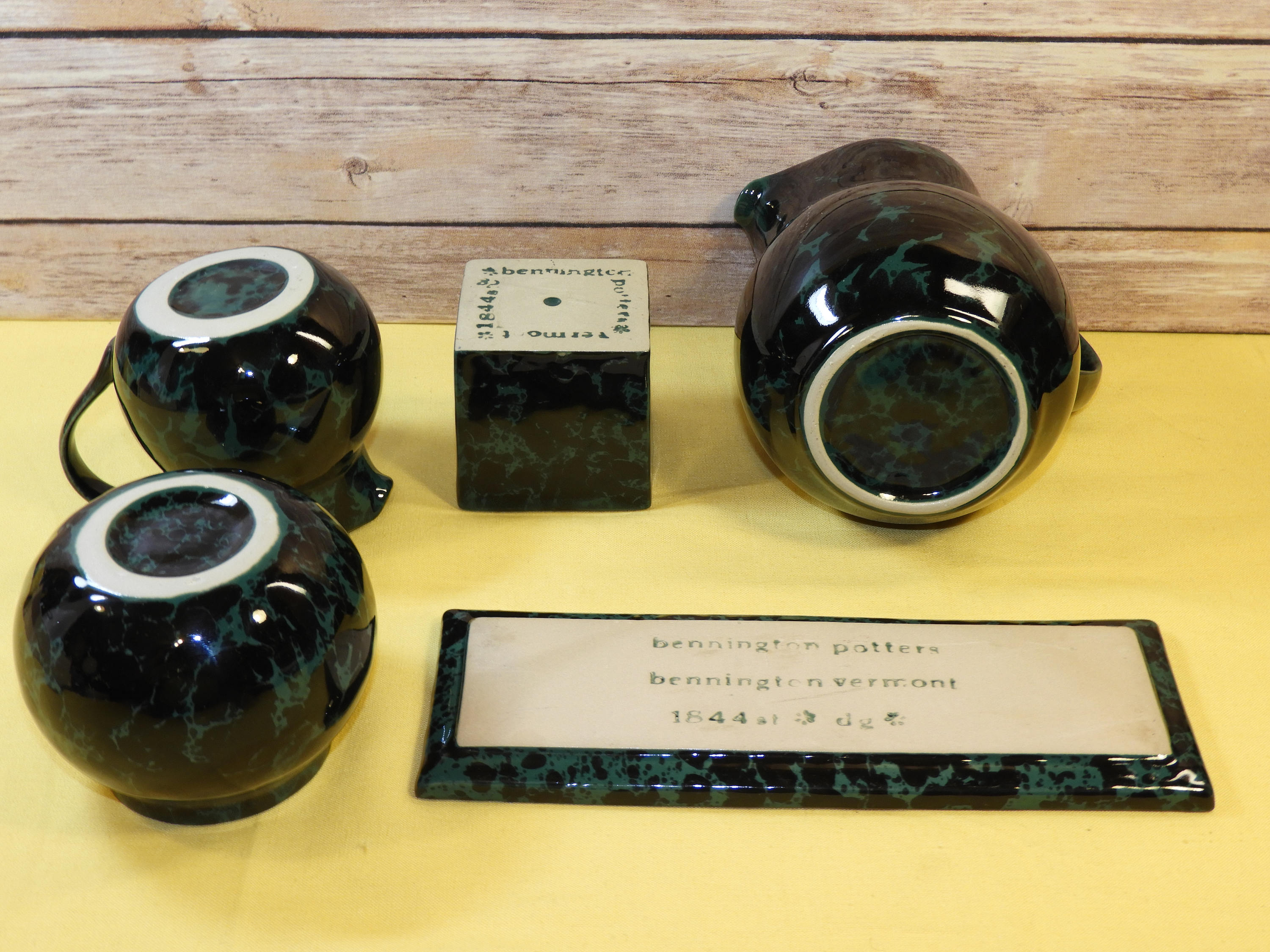 Vintage Bennington Potters Set (5 pcs), Bennington Vermont Pottery