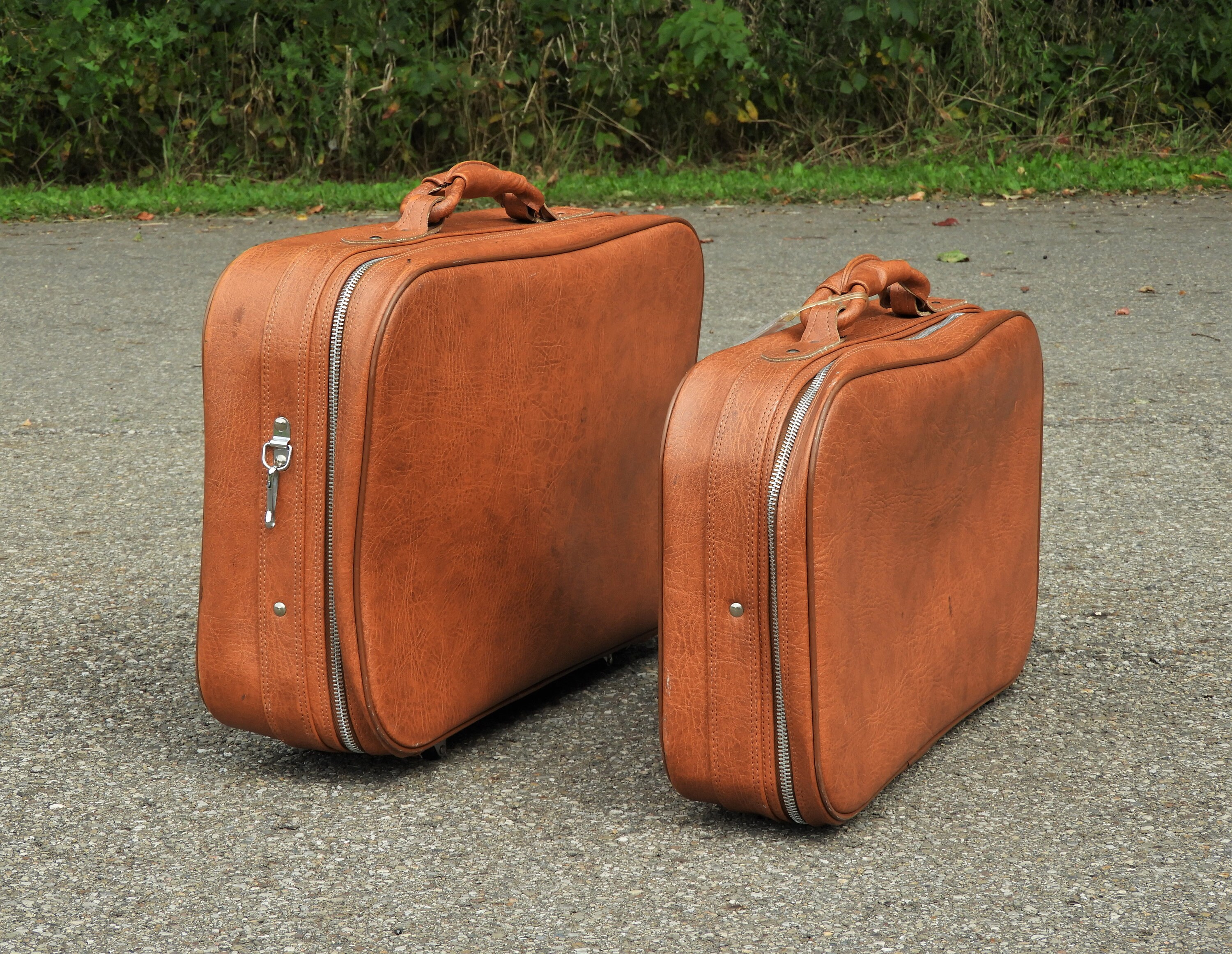 retro brown suitcase