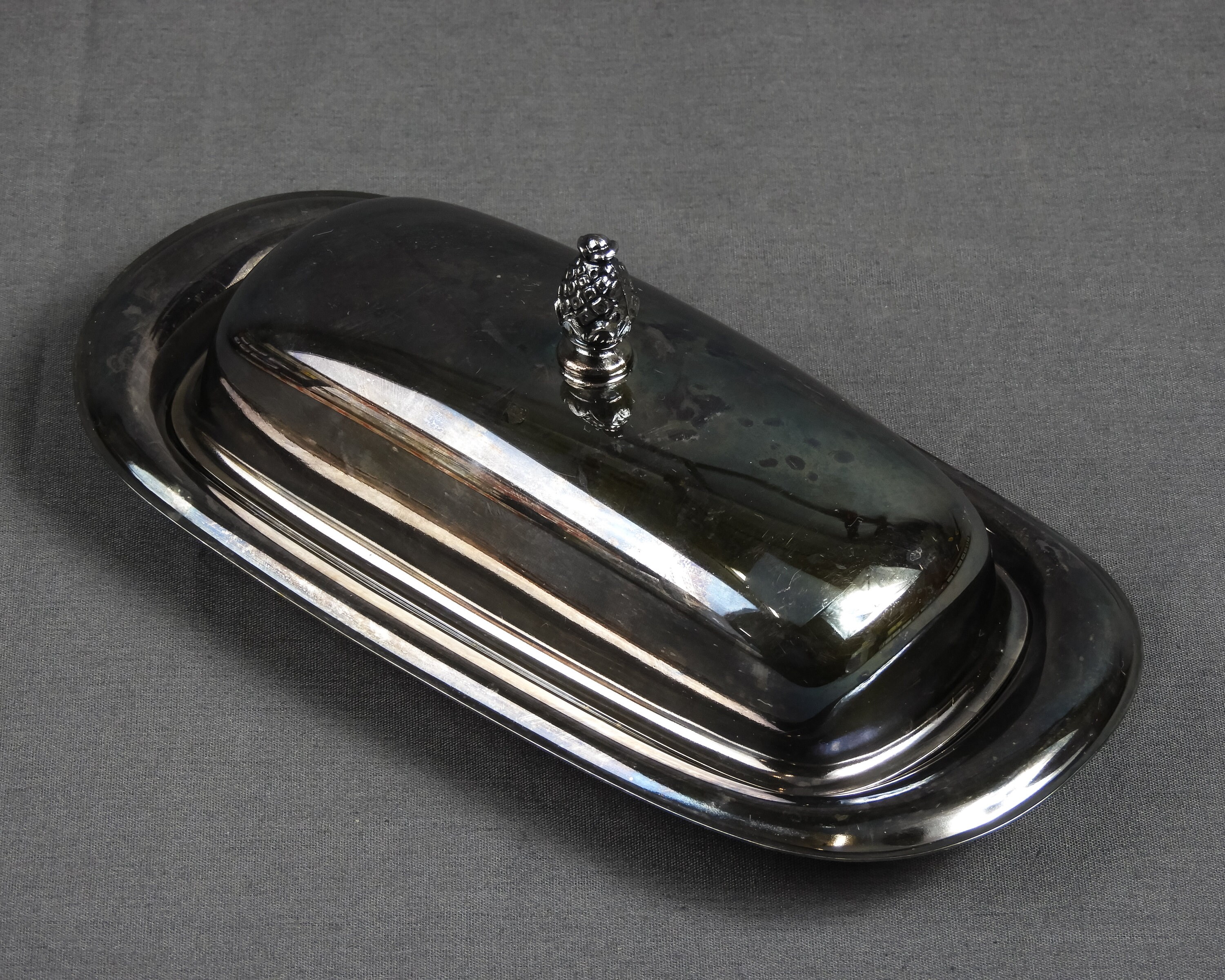 Vintage Butter Tray, Wm Rogers 987, Silver Plated, Removable Glass