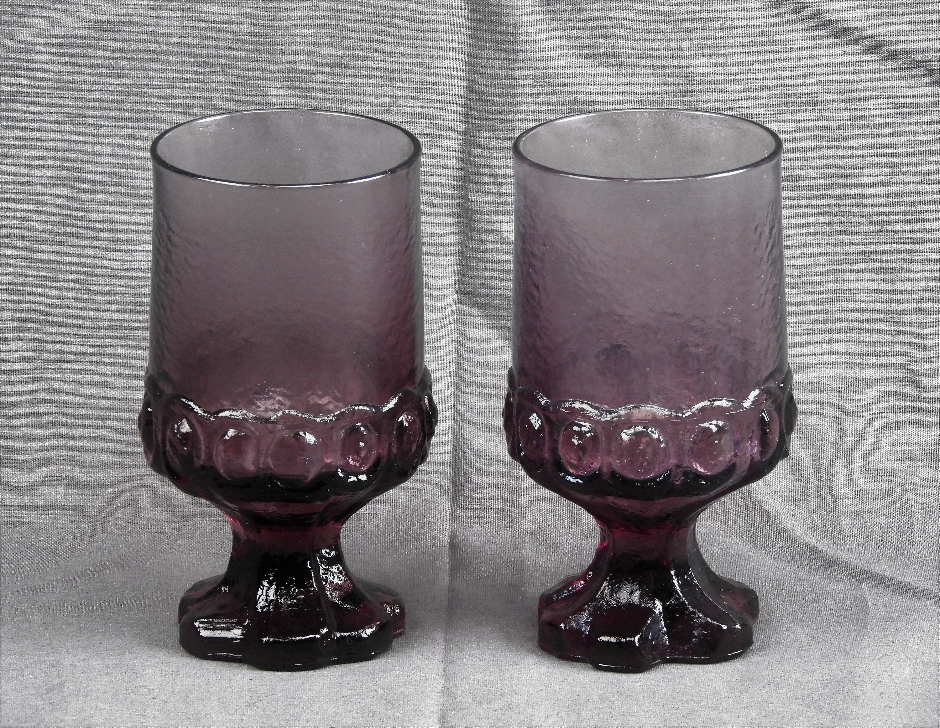 Vintage Tiffin Goblets (2), Franciscan Madeira, Crystal Plum Purple