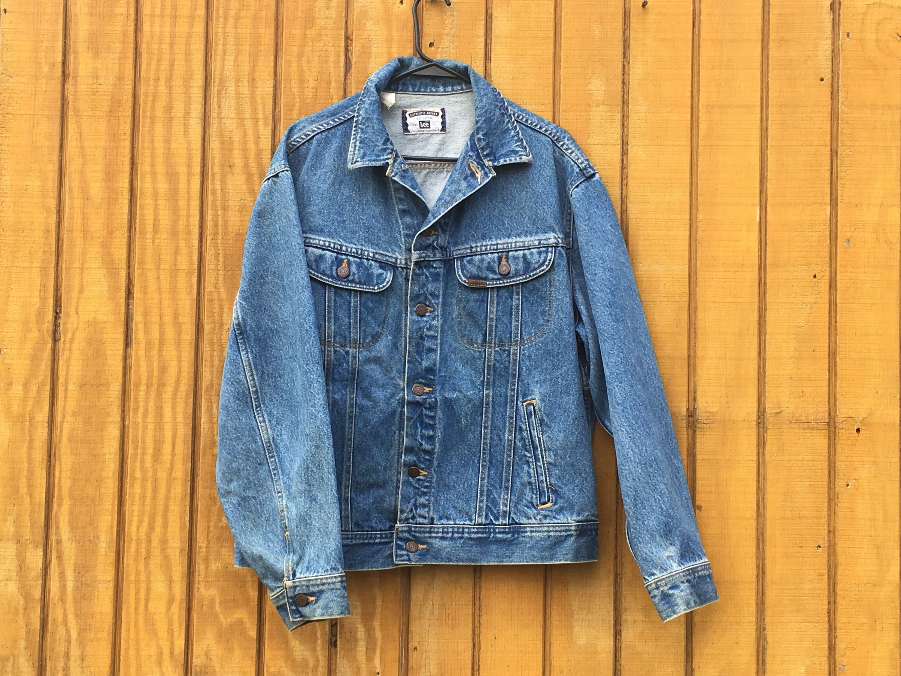 Vintage Lee Cowboy Jacket, Men's L Regular Blue Jean Coat, 100% Cotton ...