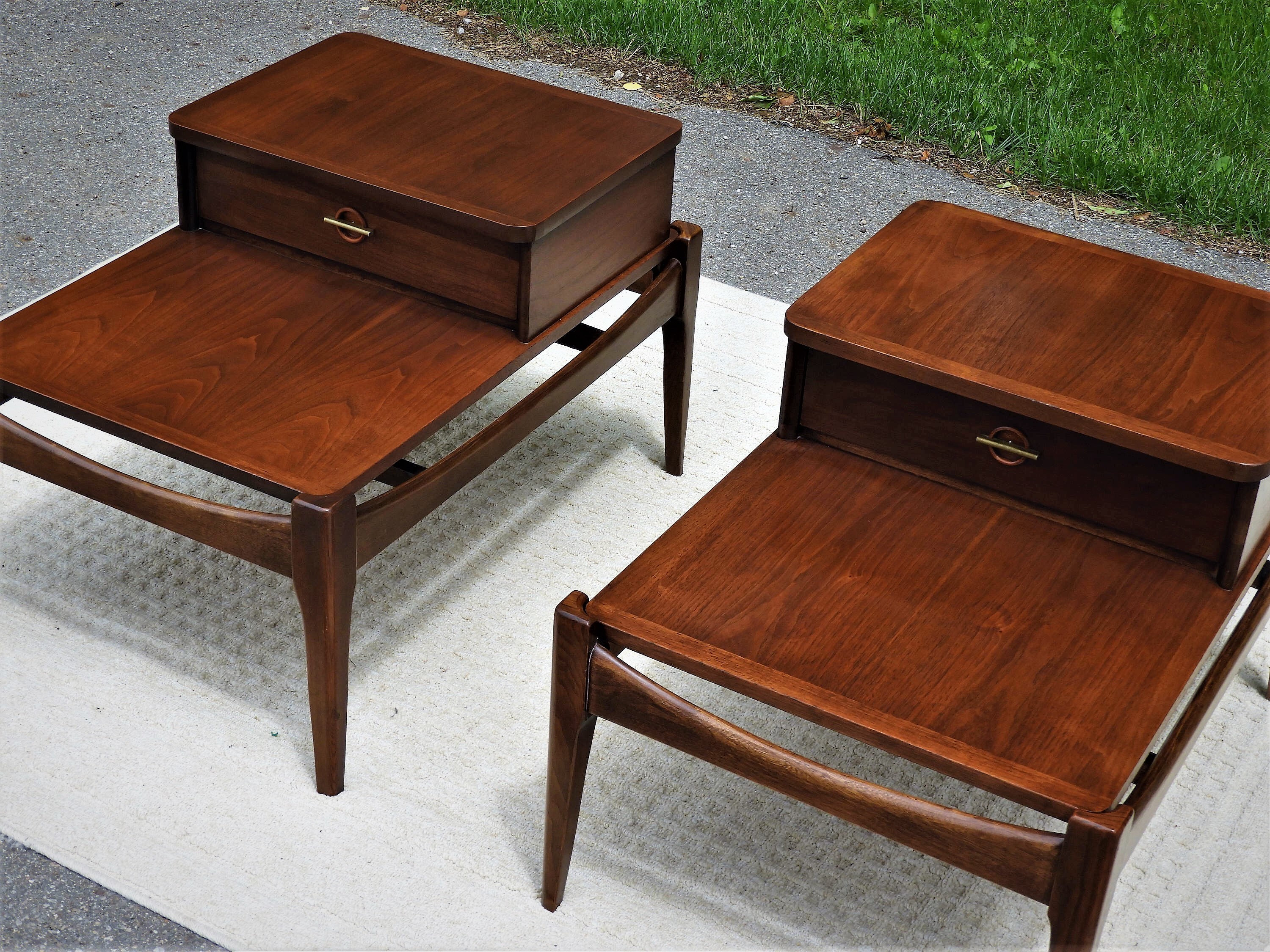 brown living room end tables