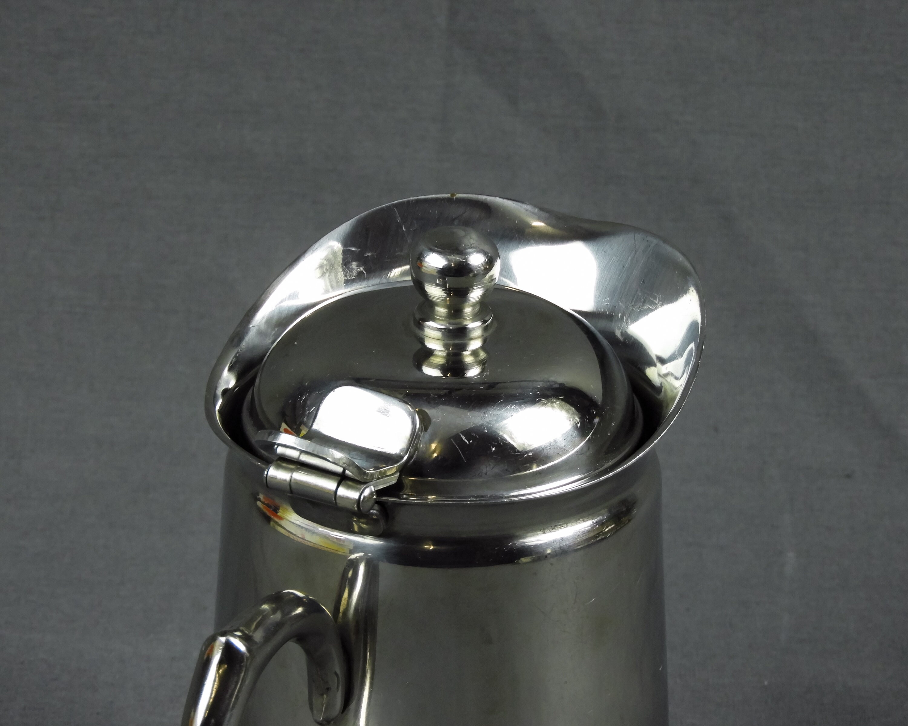 Vintage Brandware Teapot, Stainless Steel, Silver Chrome Color, 18 8 Metal, Collectible