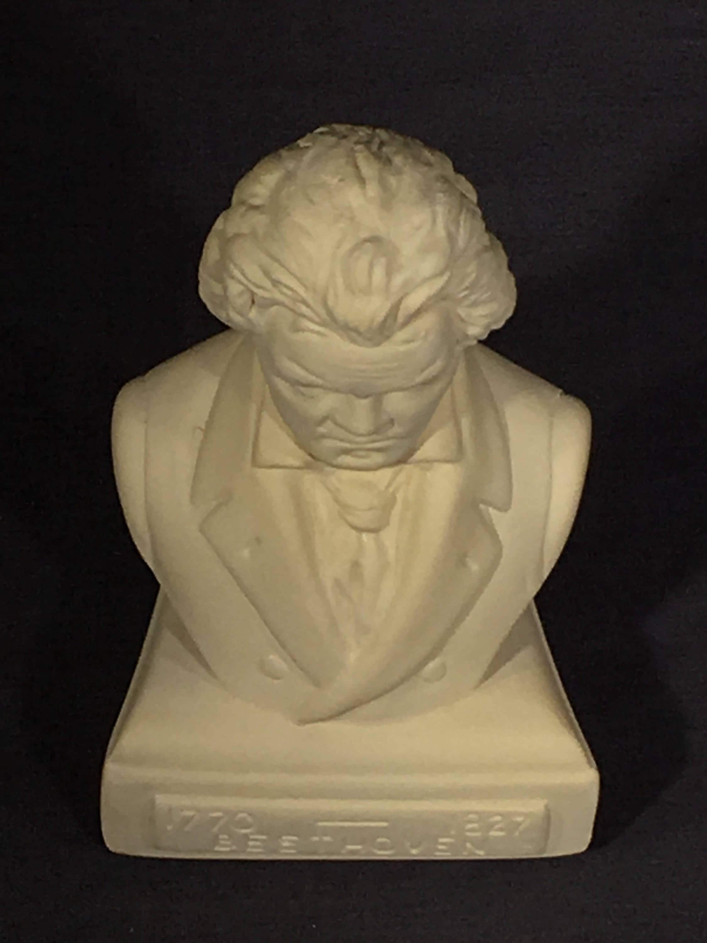 Vintage Beethoven Bust, Willis Music Co, Decorative Composer Statue