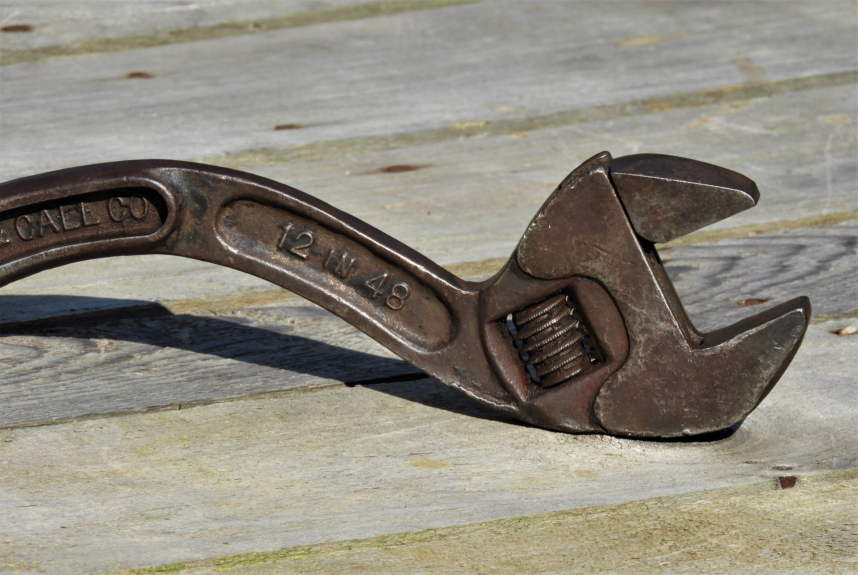 Antique End Wrench Rare Curved 12 in 48 Adjustable Tool Etsy
