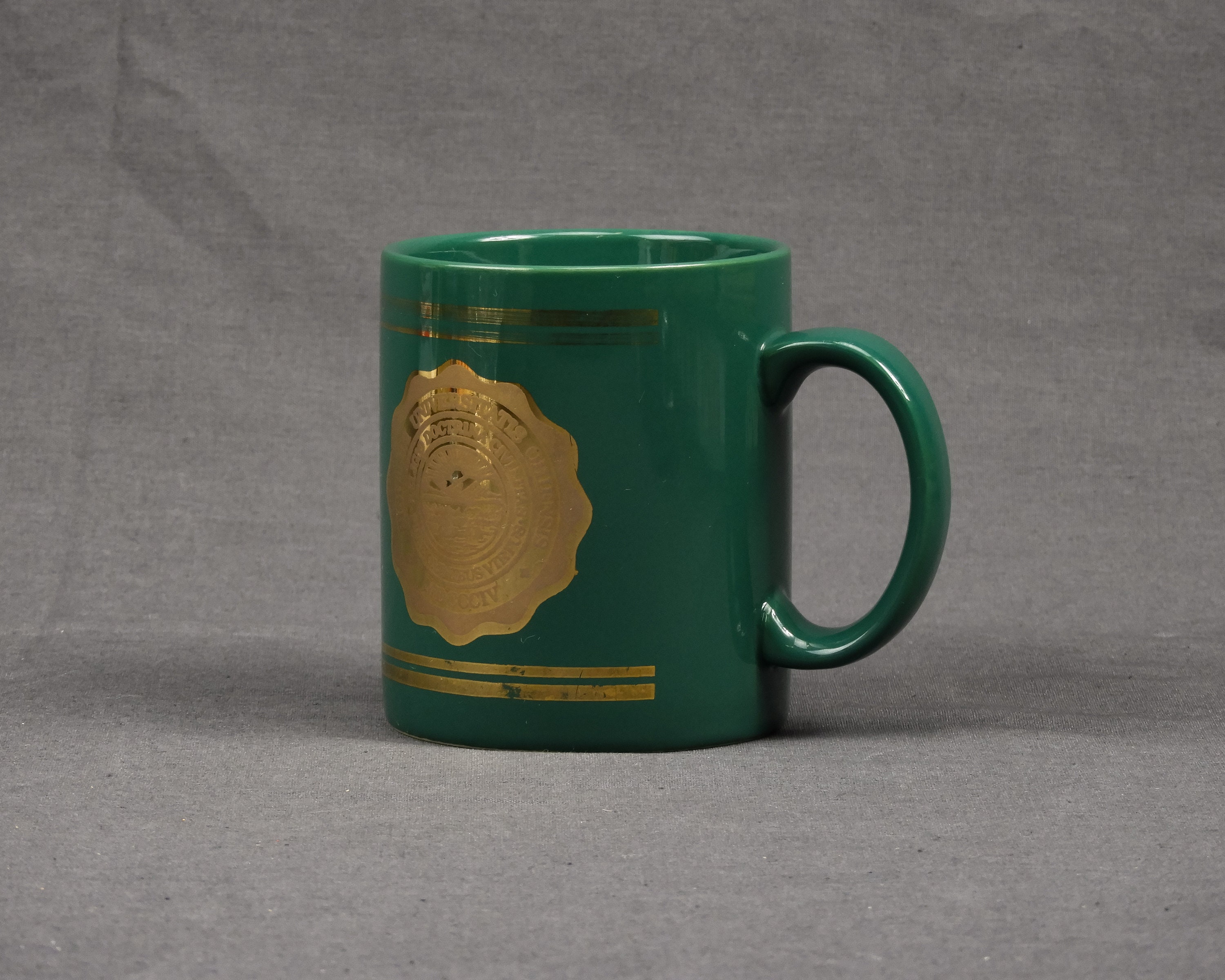 Vintage Coffee Mug, Ohio University Seal, Collectible Cup, Gold Gilt