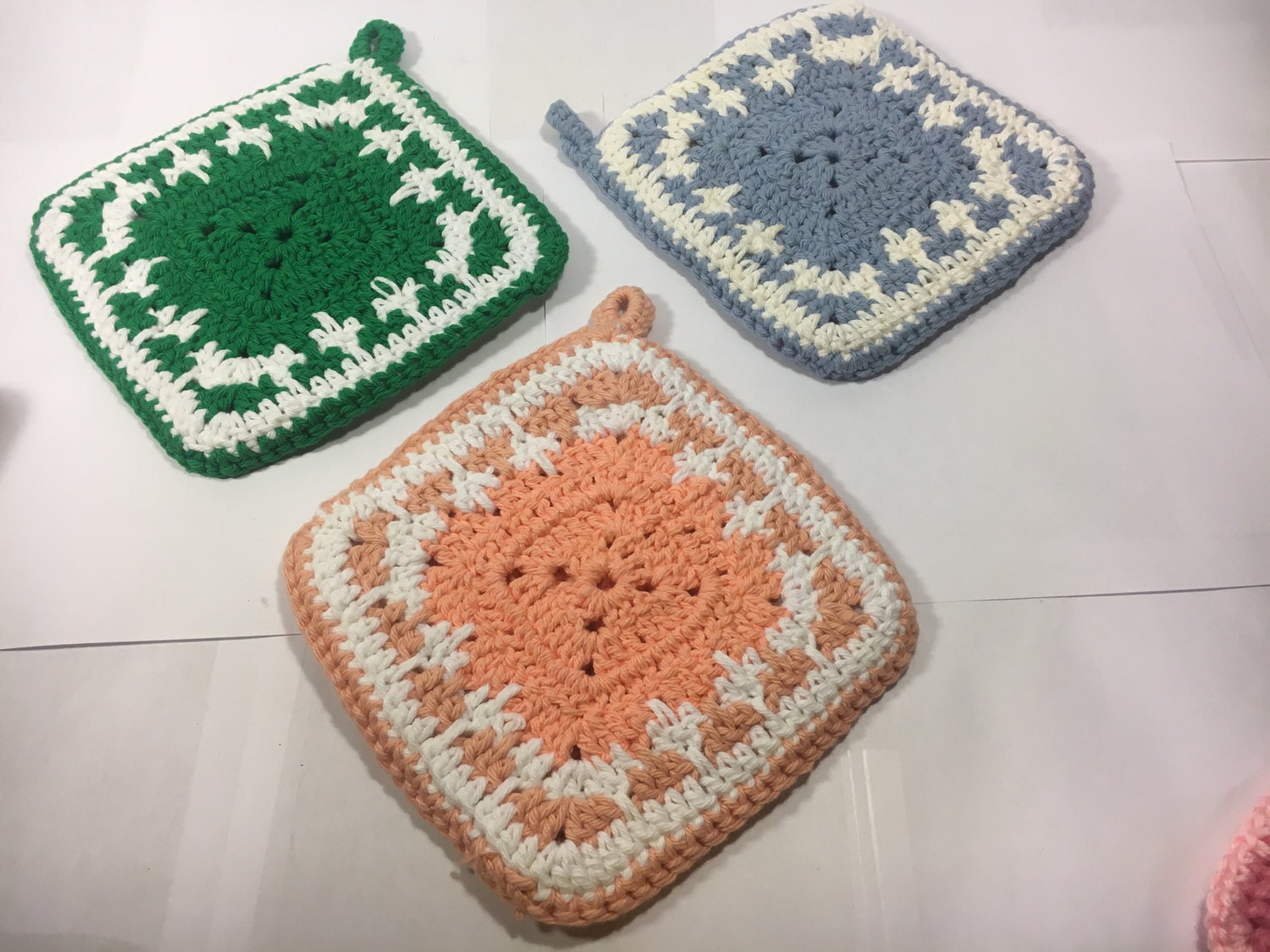 Vintage Pot Holders, Country Blend Trivets (3), DoubleSided Soft